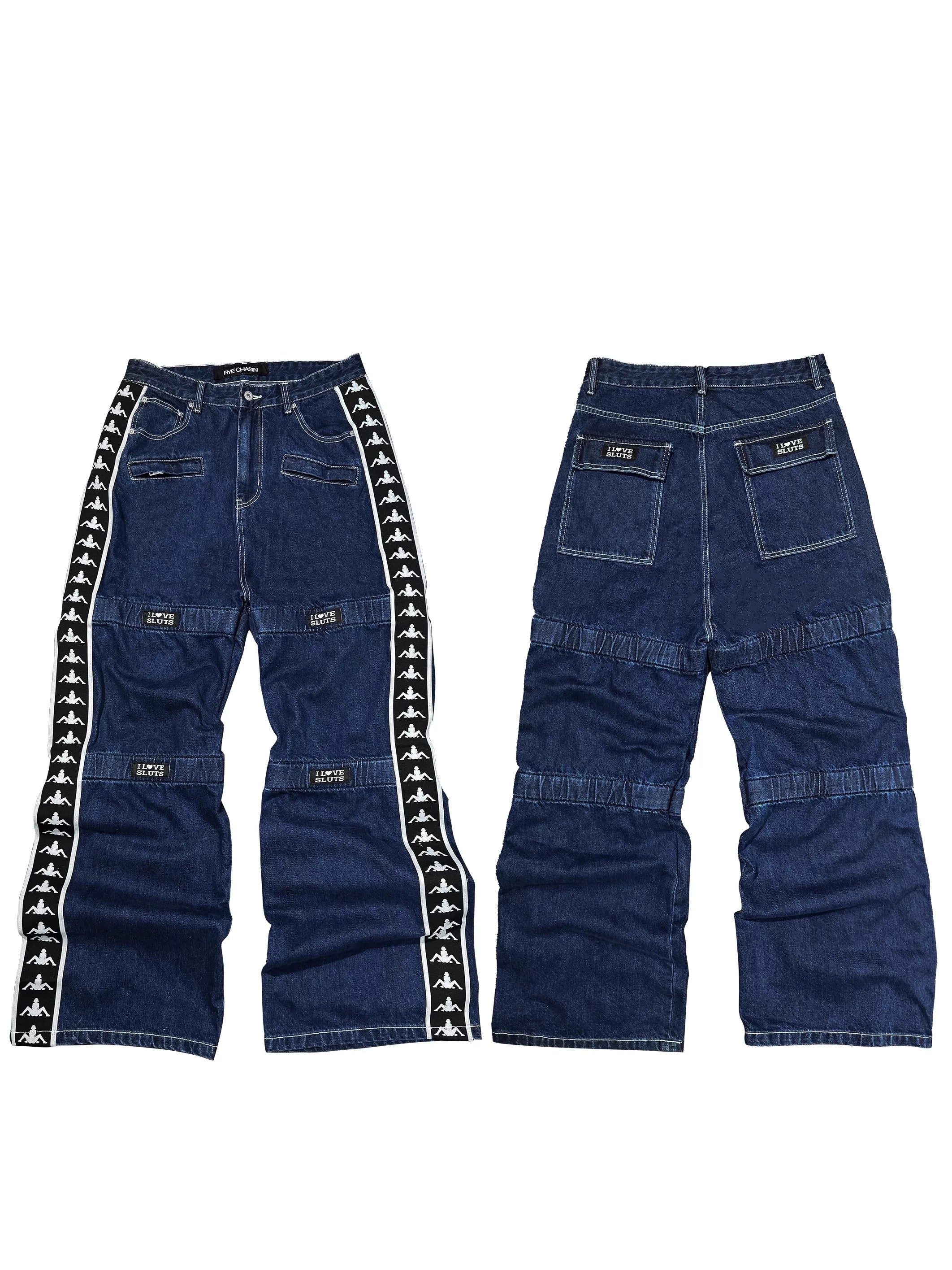 *RYECHASIN  “L♥VE SLUTS” 90s“*KAPPA BOOTLEG” JEANS