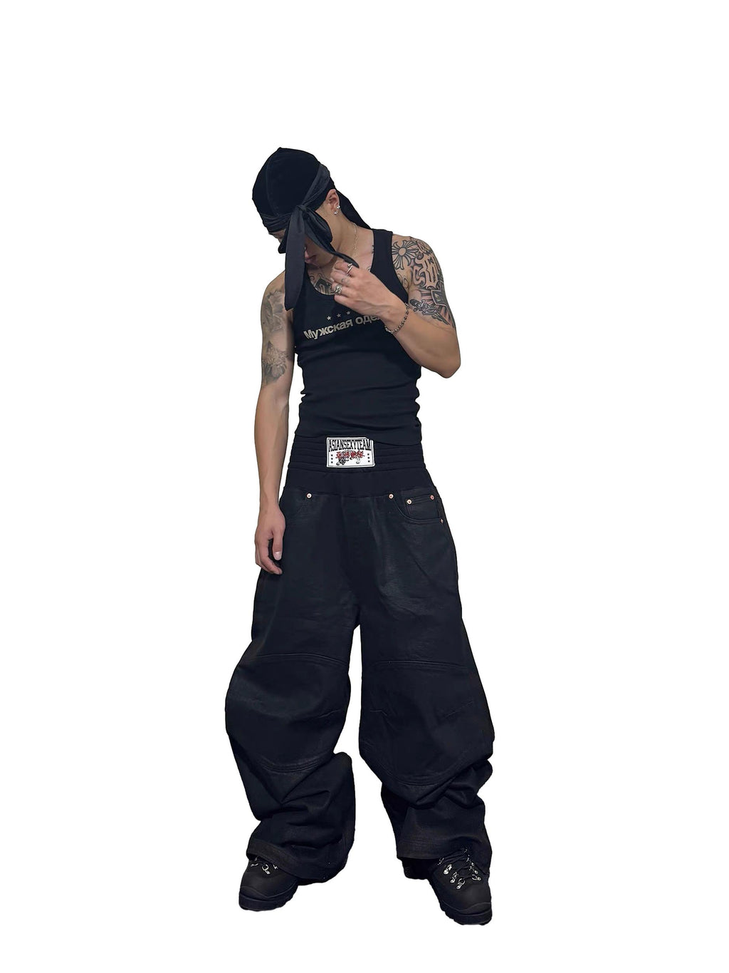 *RYE CHASIN ASIAN SEXY TEAM DOUBLE-UP WAX BAGGY JEAN