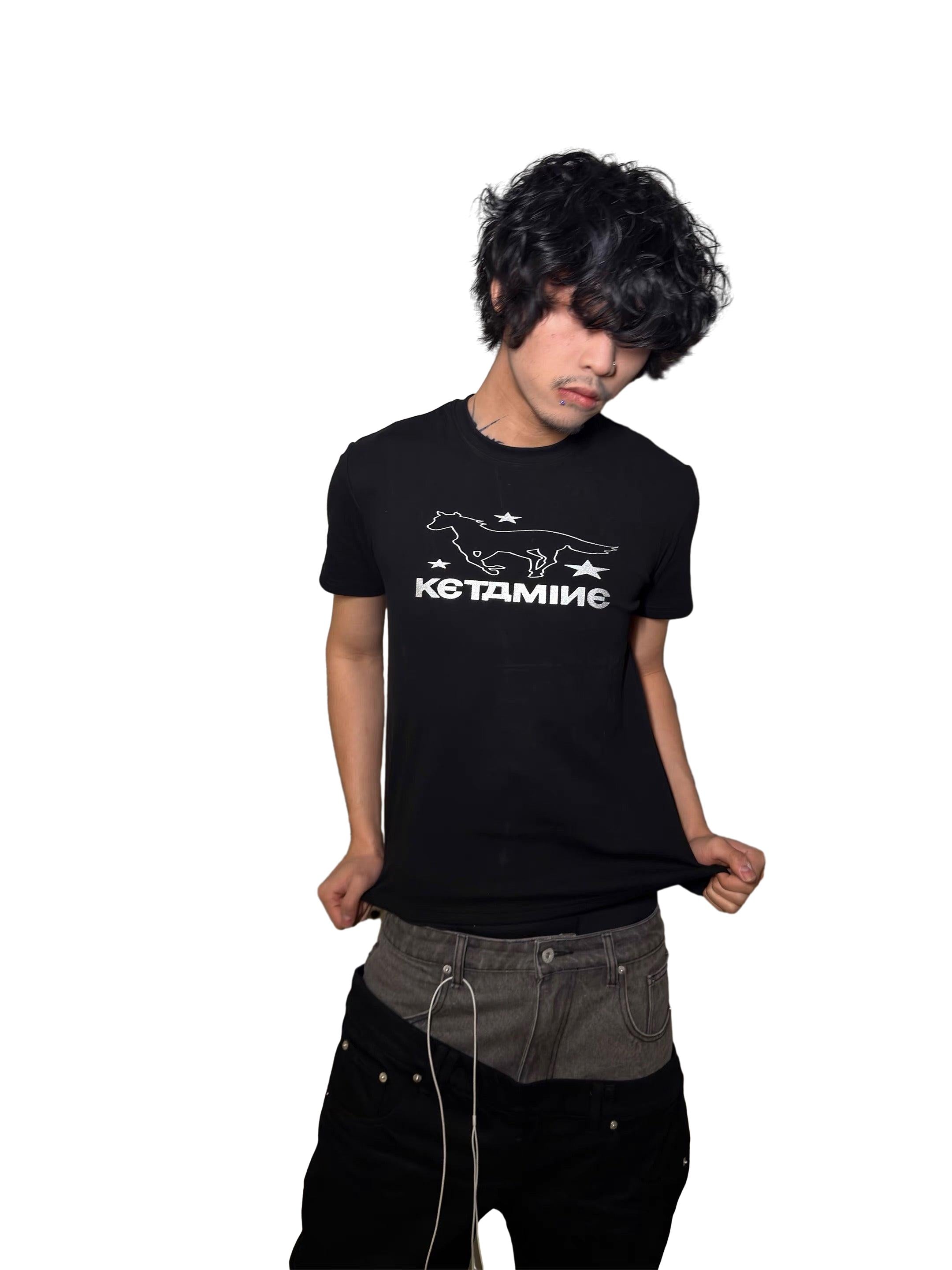 *RYE CHASIN "DEFTONES" SILVER FOIL STAMPED STRETCH TEE