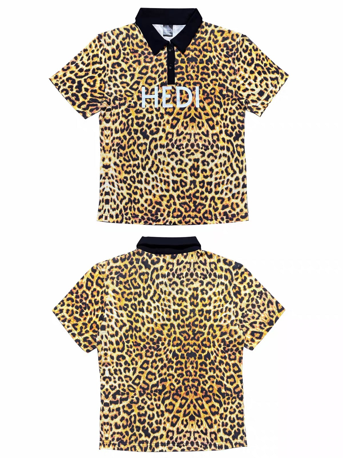 *RYE CHASIN "HEDI-INSPIRED" LEOPARD FITTED POLO SHIRT