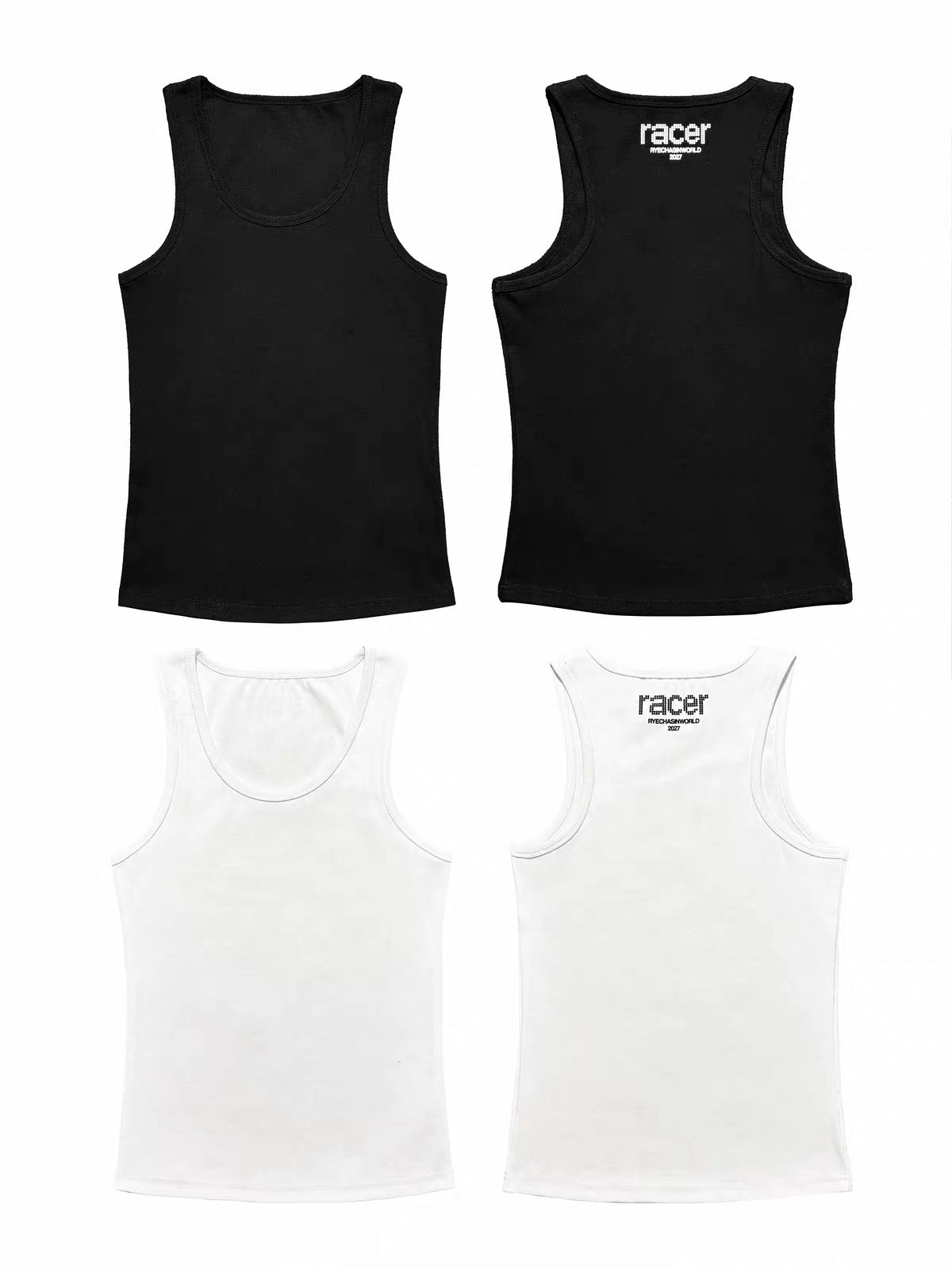 *RYE CHASIN 450G COMBED COTTON RACER RIB TANK TOP