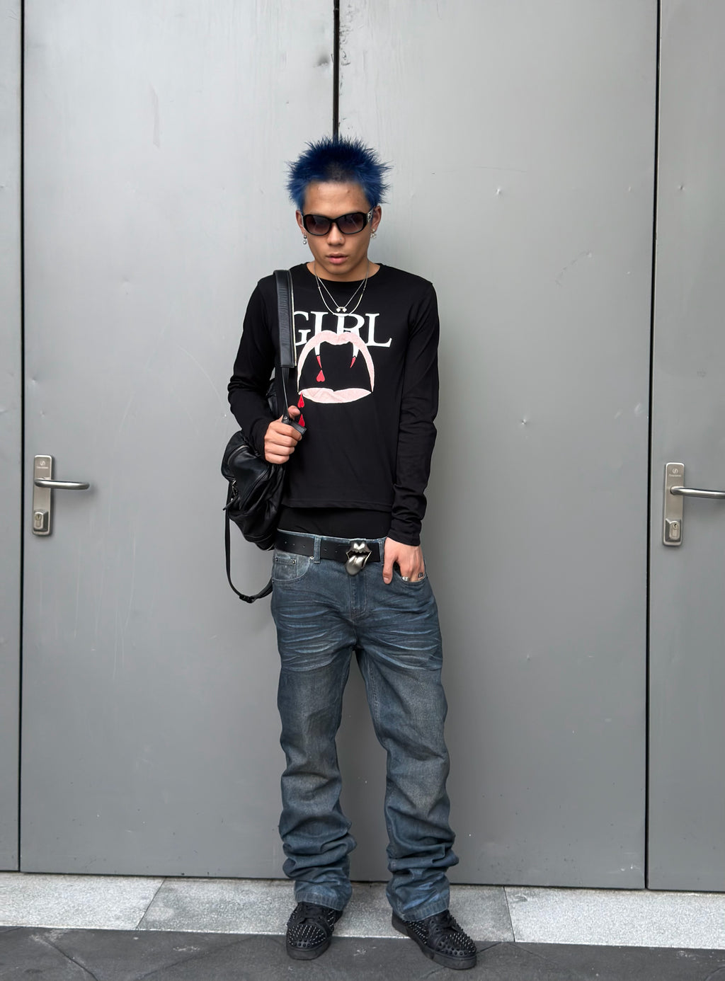 *RYE CHASIN  "VAMP GIRL" SLP BOOTLE SLIM LONG SLEEVE TEE