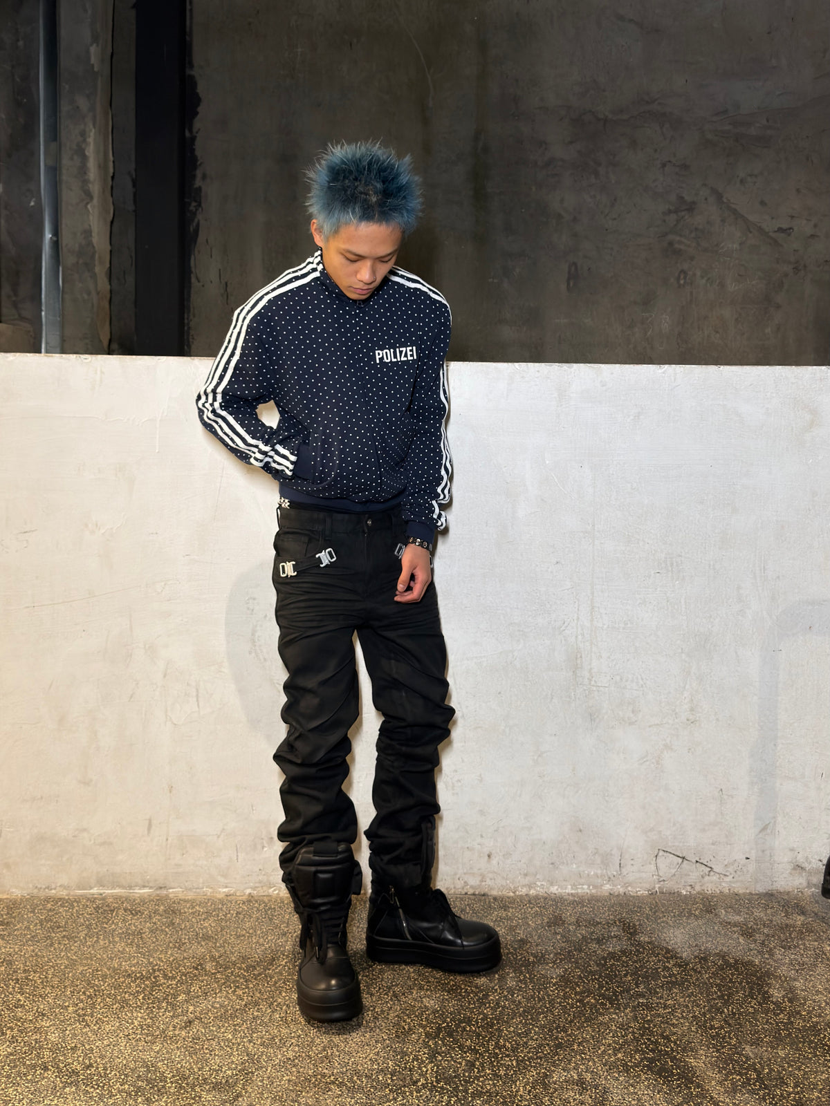 *RYE CHASIN 警視厅POLIZEI DOT Y2K ZIP-UP JACKET