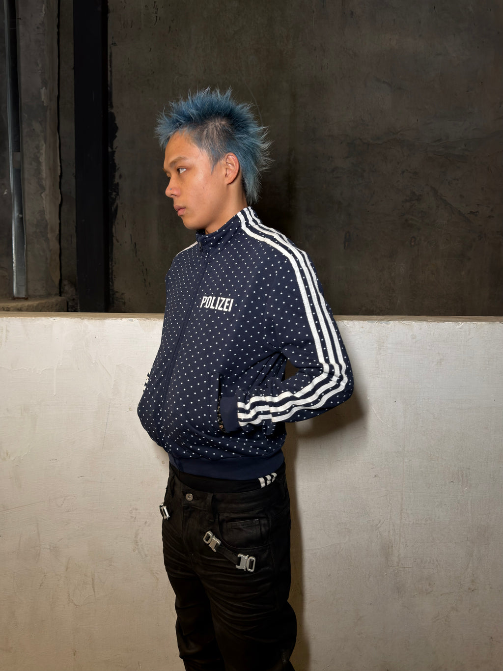 *RYE CHASIN 警視厅POLIZEI DOT Y2K ZIP-UP JACKET