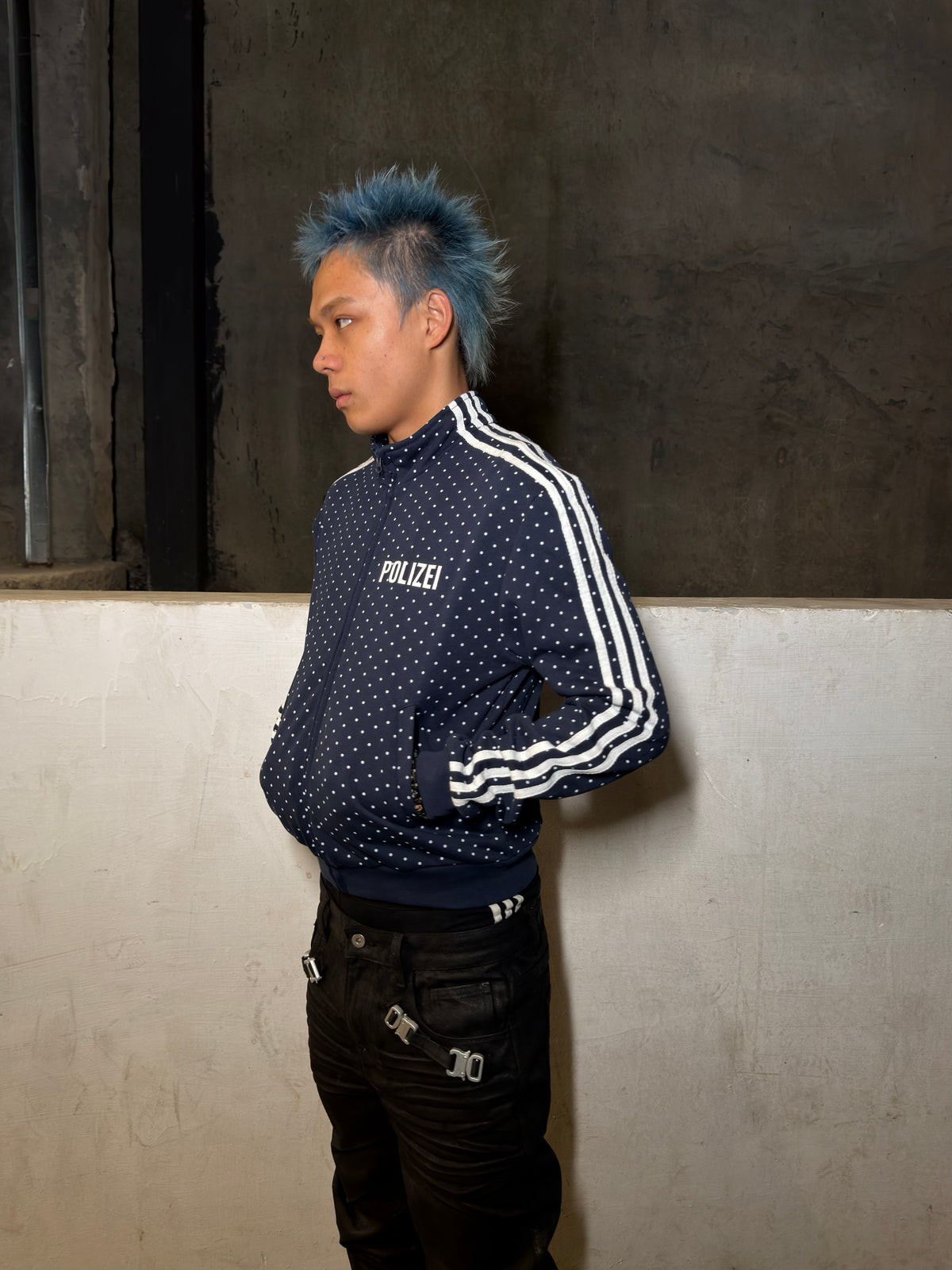 *RYE CHASIN 警視厅POLIZEI DOT Y2K ZIP-UP JACKET