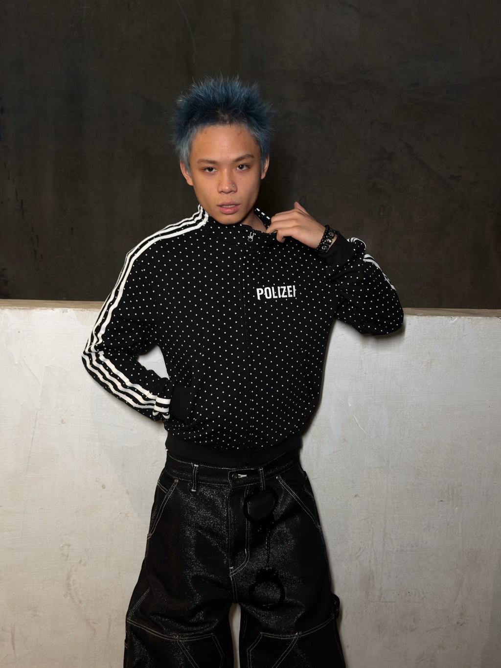 *RYE CHASIN 警視厅POLIZEI DOT Y2K ZIP-UP JACKET