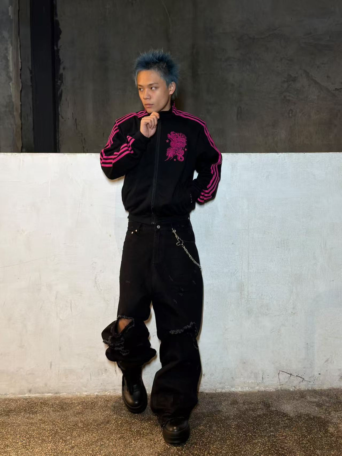 *RYE CHASIN NYFW BOSOZOKU EAST ASIAN YAKUZA EMBROIDERED HOODIE JACKET