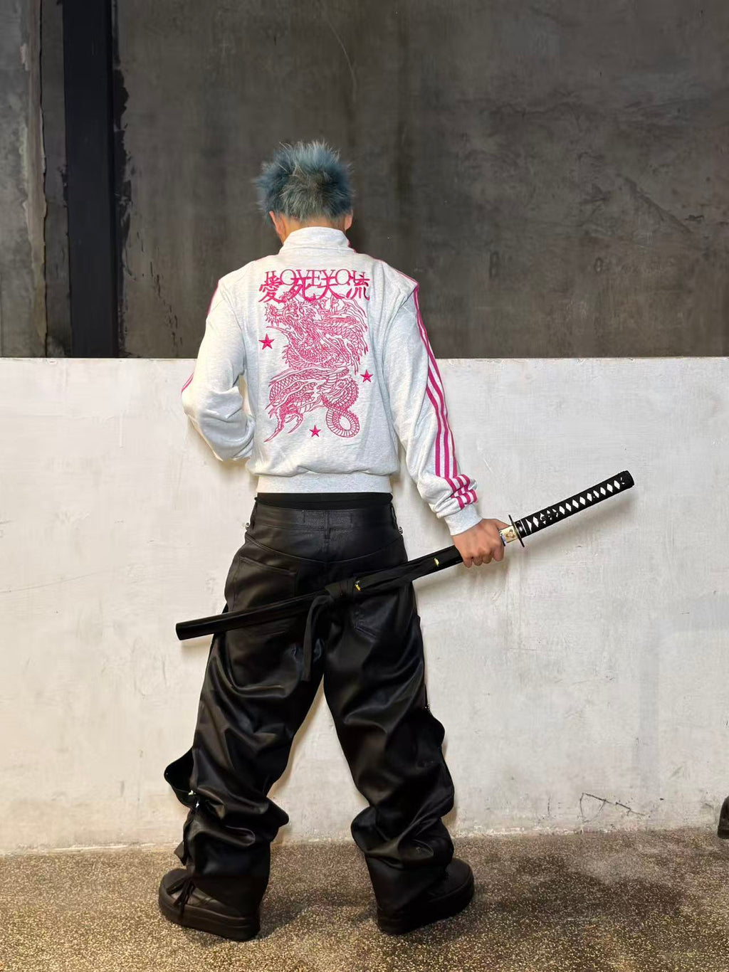 *RYE CHASIN NYFW BOSOZOKU EAST ASIAN YAKUZA EMBROIDERED HOODIE JACKET
