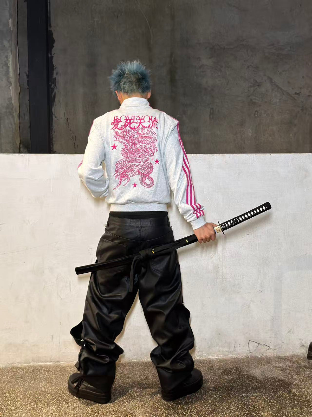 *RYE CHASIN NYFW BOSOZOKU EAST ASIAN YAKUZA EMBROIDERED HOODIE JACKET