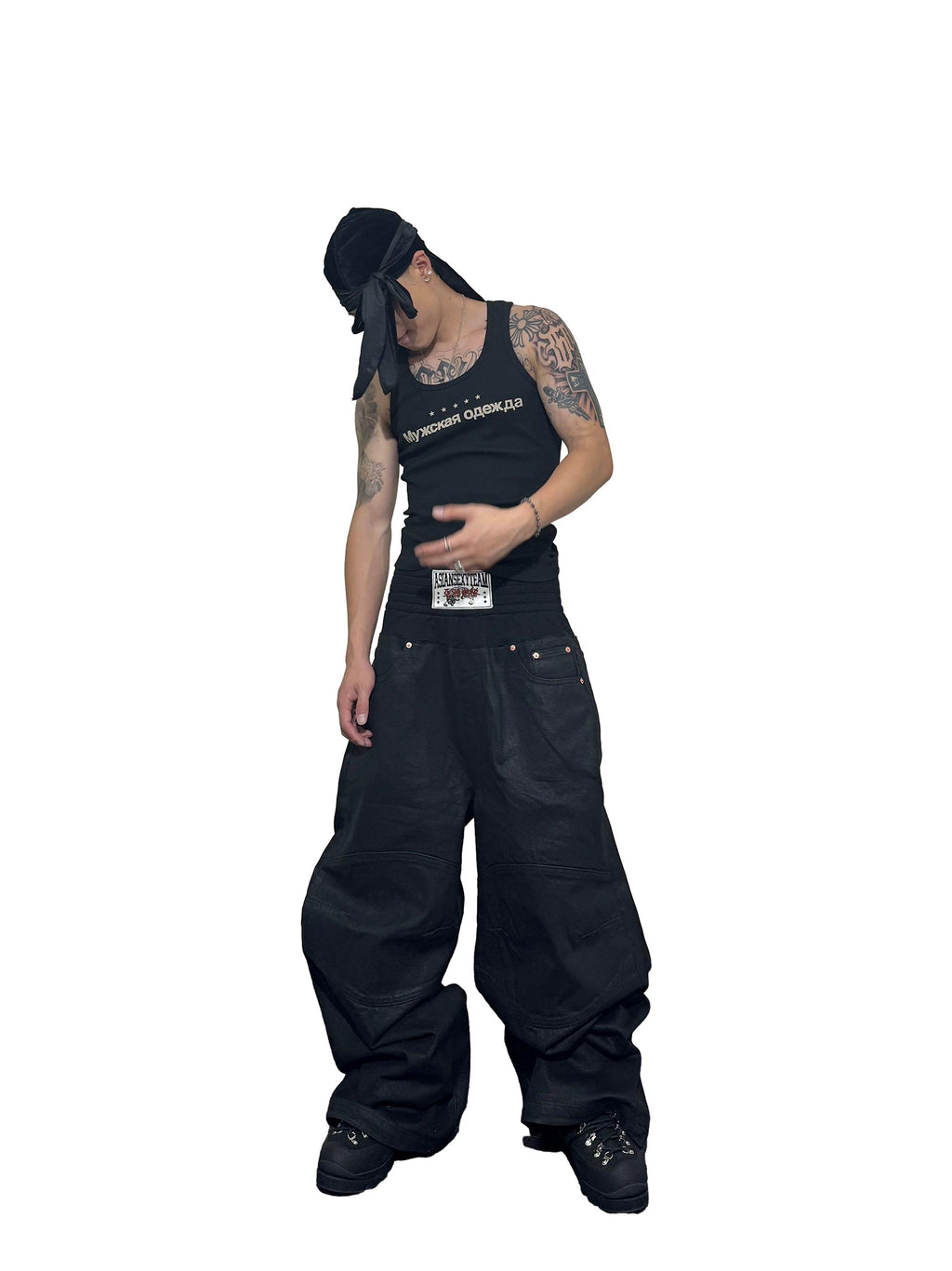 *RYE CHASIN ASIAN SEXY TEAM DOUBLE-UP WAX BAGGY JEAN