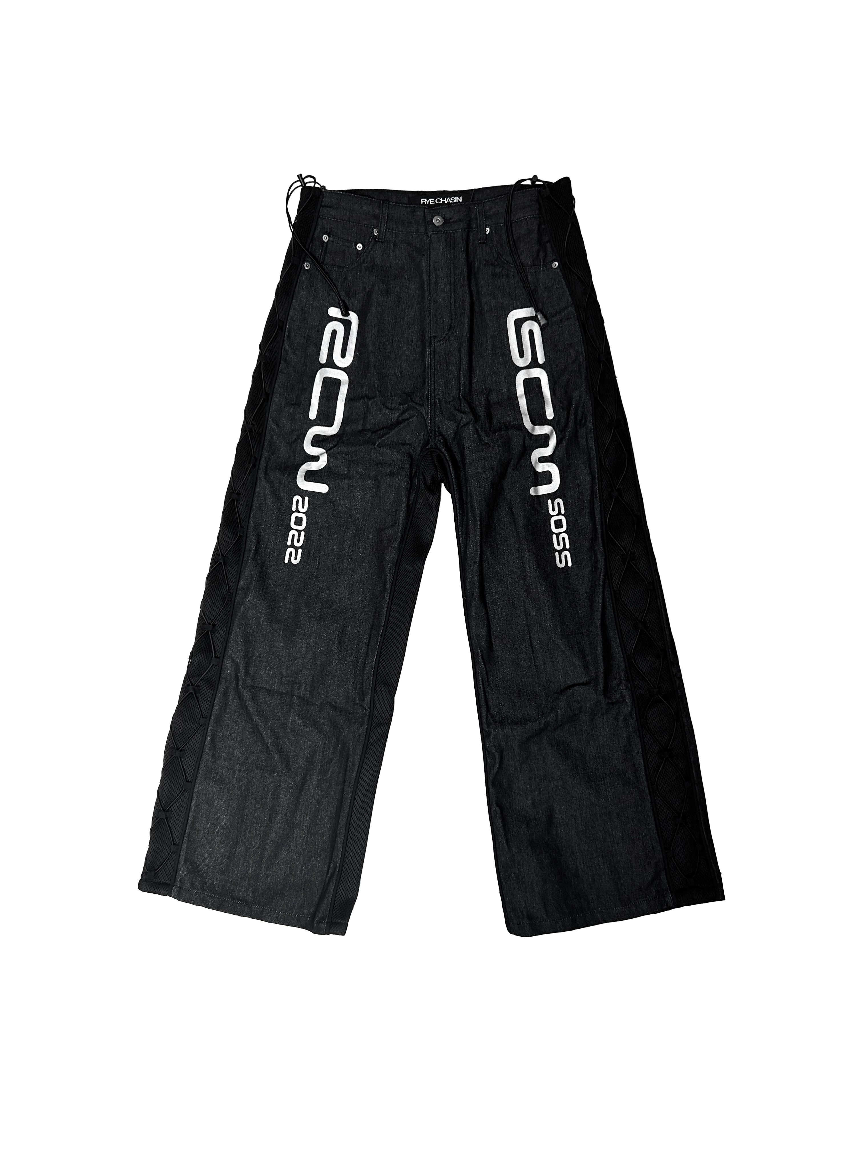 *RYE CHASIN *RACING BLACK JEANS RAW DENIM