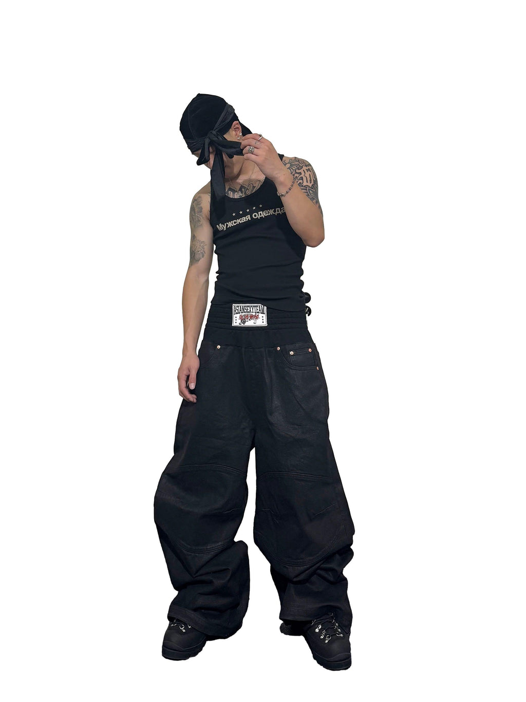 *RYE CHASIN ASIAN SEXY TEAM DOUBLE-UP WAX BAGGY JEAN