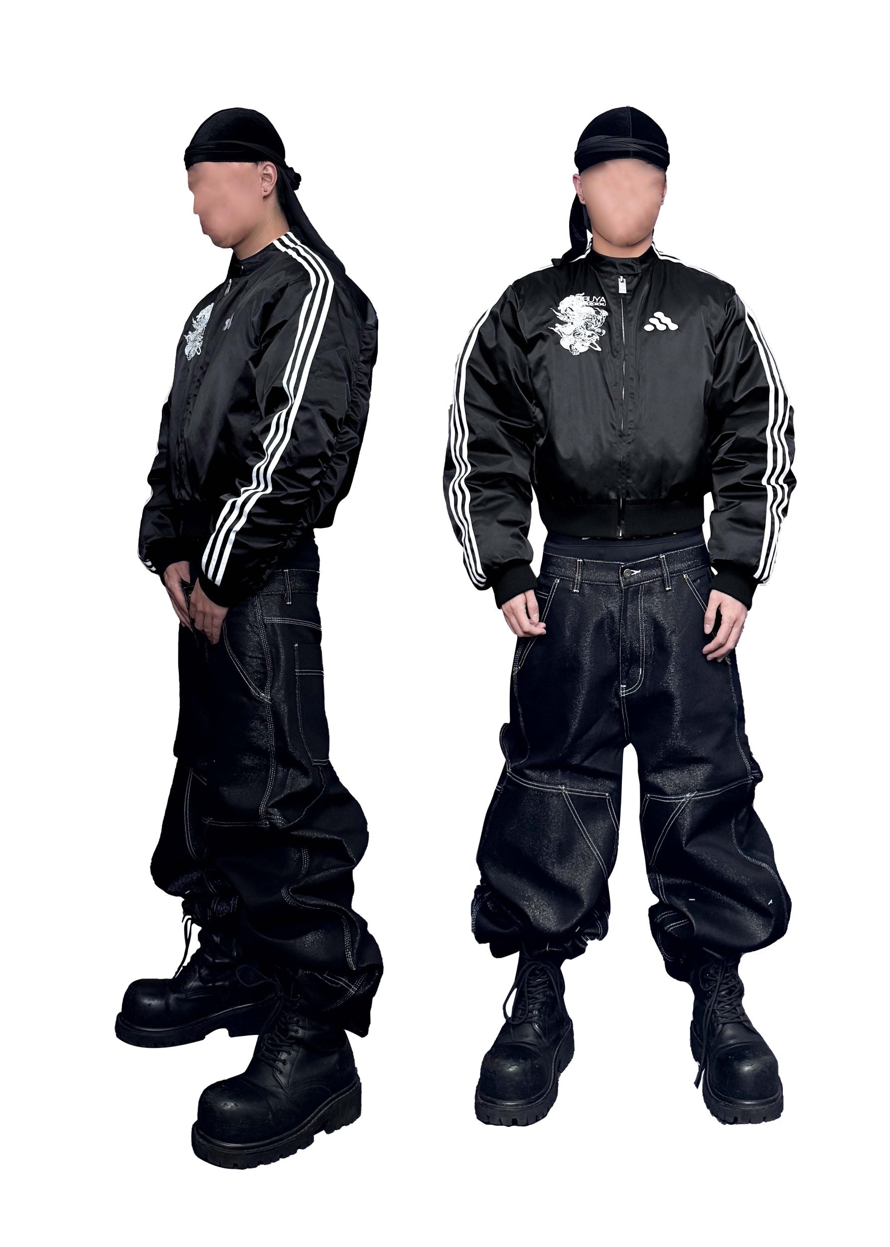 *RYE CHASIN「喧嘩上等」"THE HARDEST HITTER" SATIN 3X STRIPE YOKOSUKA PUFFER BOMBER