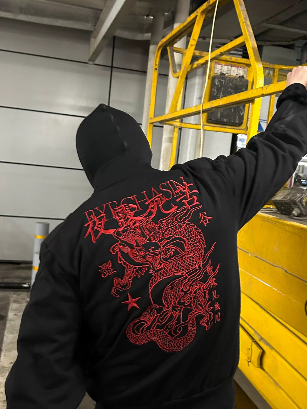 *RYE CHASIN "BOSOZOKU" EMBROIDERED JACKET BLACK/RED