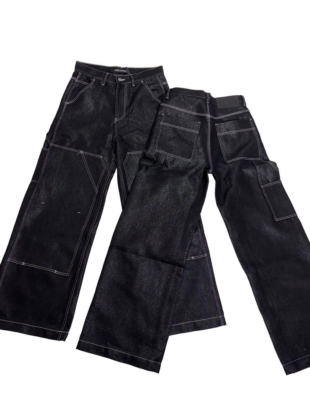 *RYECHASIN *“SILVER OPIUM” Raw Denim Carpenter Jeans