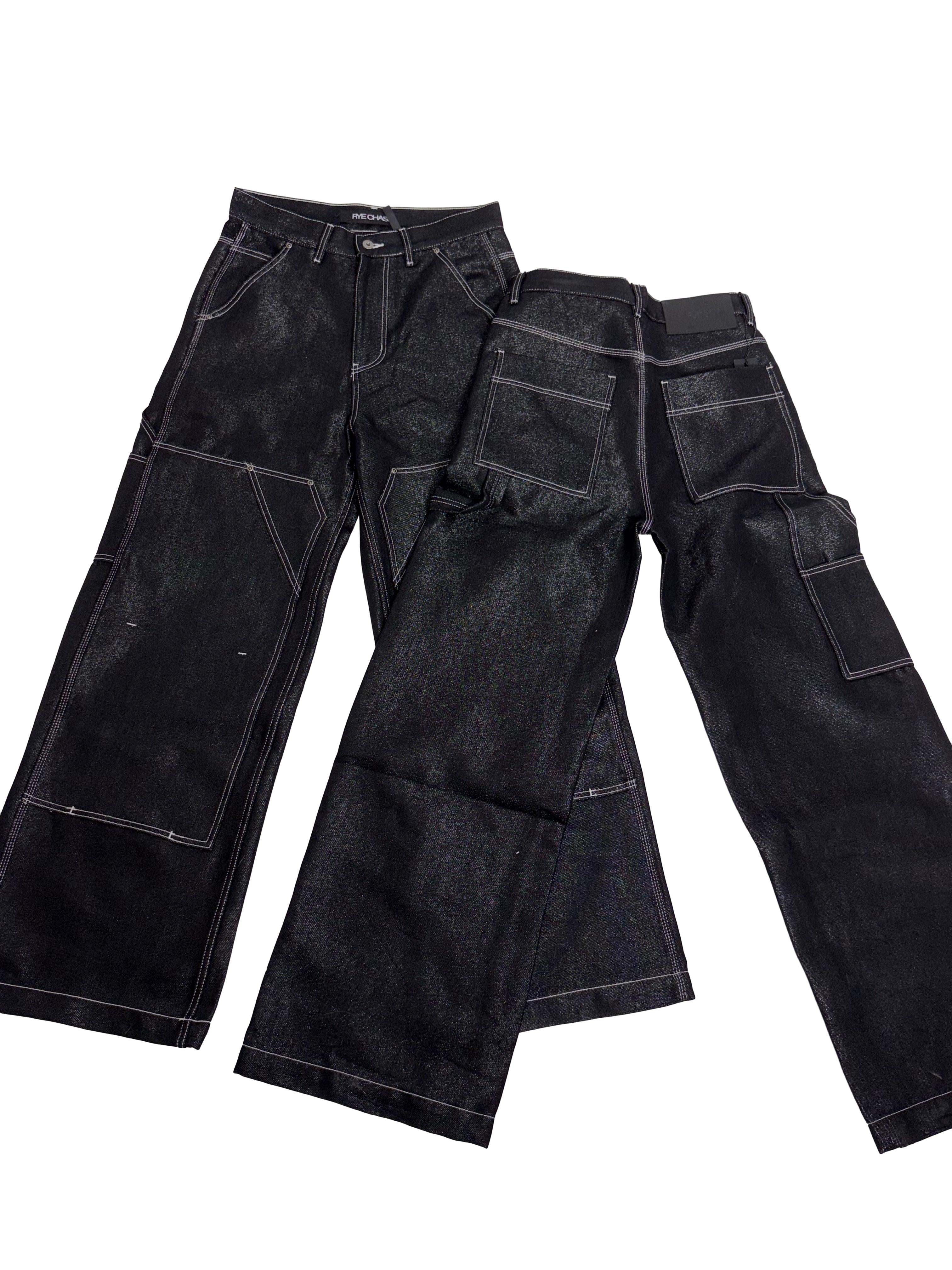 *RYECHASIN *“SILVER OPIUM” Raw Denim Carpenter Jeans