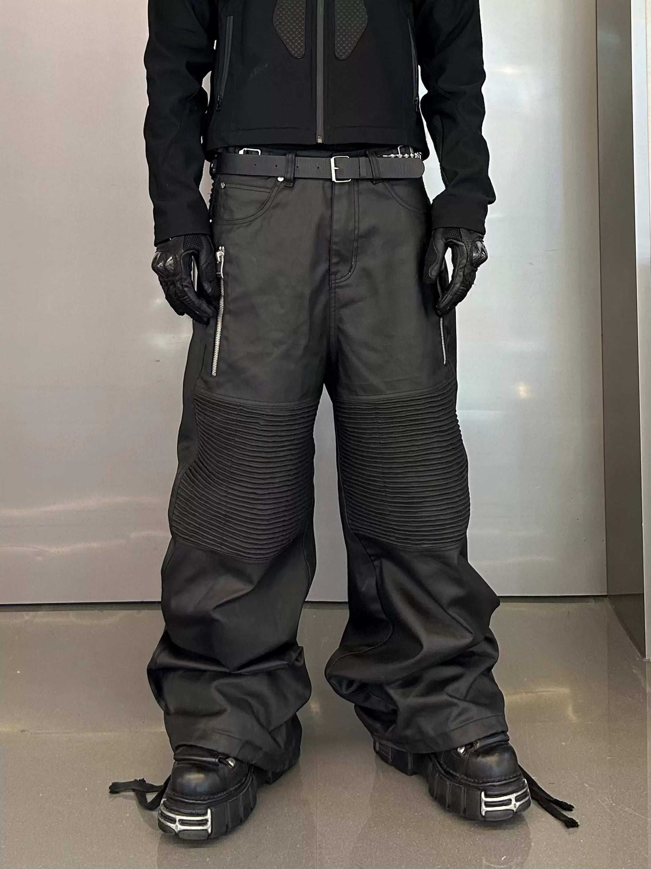 *RYE CHASIN *VINYL BRUSH WAX  BAGGY CARGO JEANS