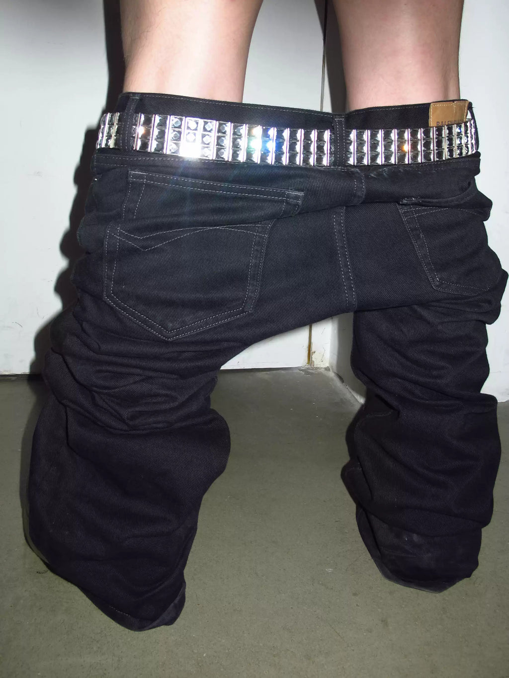 *RYE CHASIN GLAM ROCK MULTI-FACETED RHINESTONE STUDDED CLEAR PUNK BELT