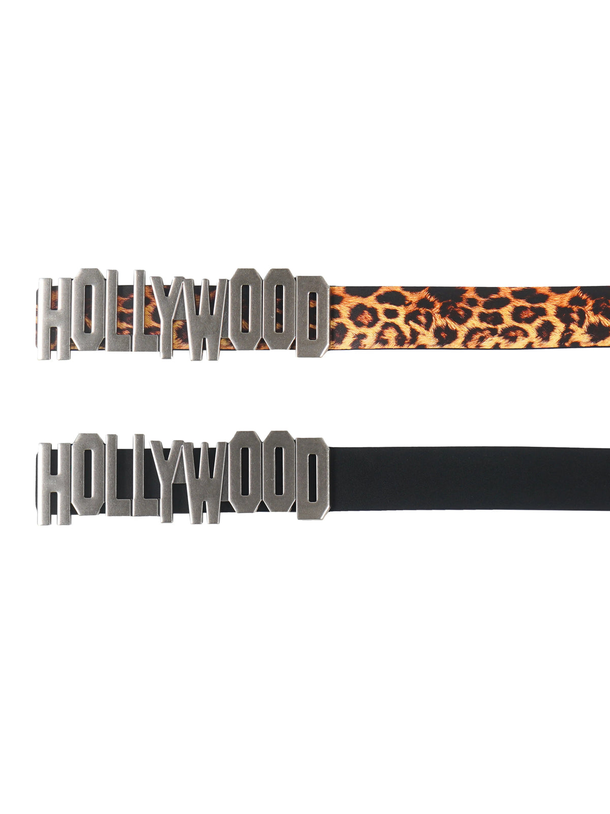 *RYE CHASIN HOLLYWOOD GLAMOUR LEOPARD PRINT BLACK REVERSIBLE GENUINE LEATHER BELT WITH OVERSIZED BUCKLE