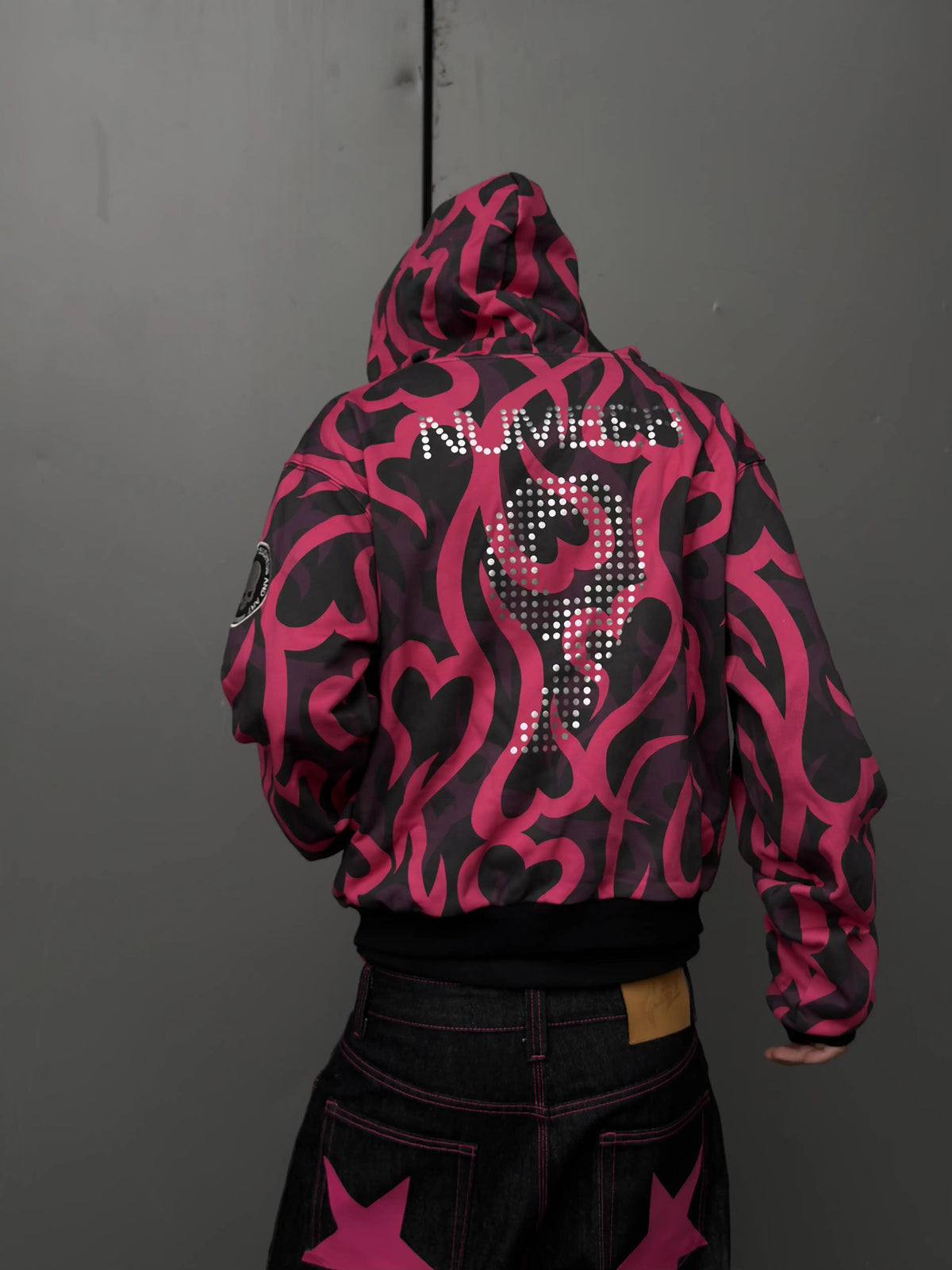 *RYE CHASIN PINK THORN CAMO NUMBER (N)INE BOOTLEG SLIM-FIT HOODIE