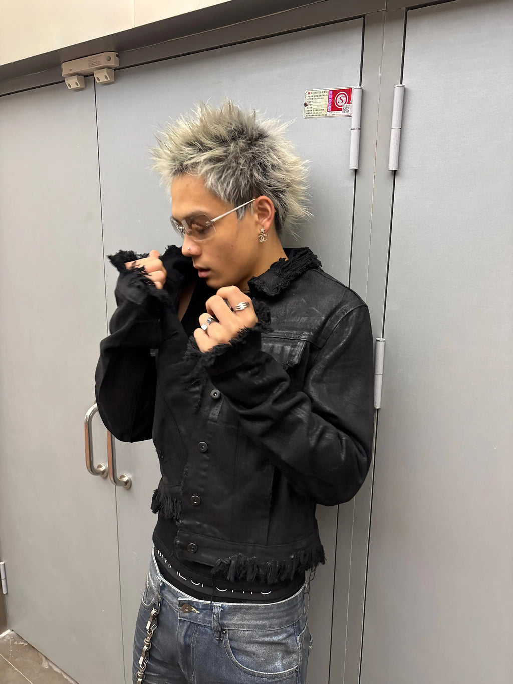*RYE CHASIN ARCHIVE HAND-WAXED HEAVILY DISTRESSED DESTROYED DENIM JACKET
