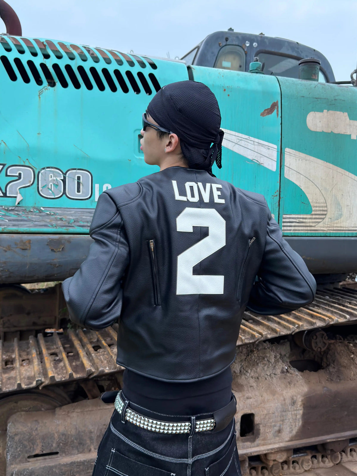 *RYE CHASIN NYFW RUNWAY COLLECTION "愛" ASIAN BOSOZOKU SLIM-FIT LEATHER RACING JACKET