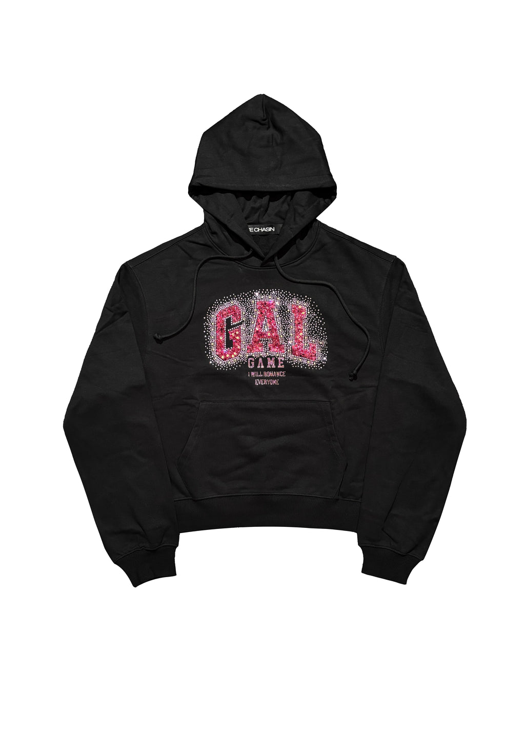 *RYE CHASIN GALGAME “ROMANCE EVERY GIRL” RHINESTONE OVERSIZED HOODIE