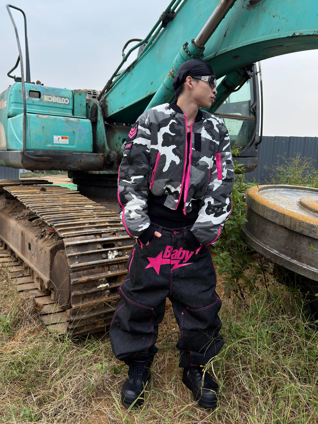 *RYE CHASIN NYFW “LOVED” PINK FUR CAMO BOMBER