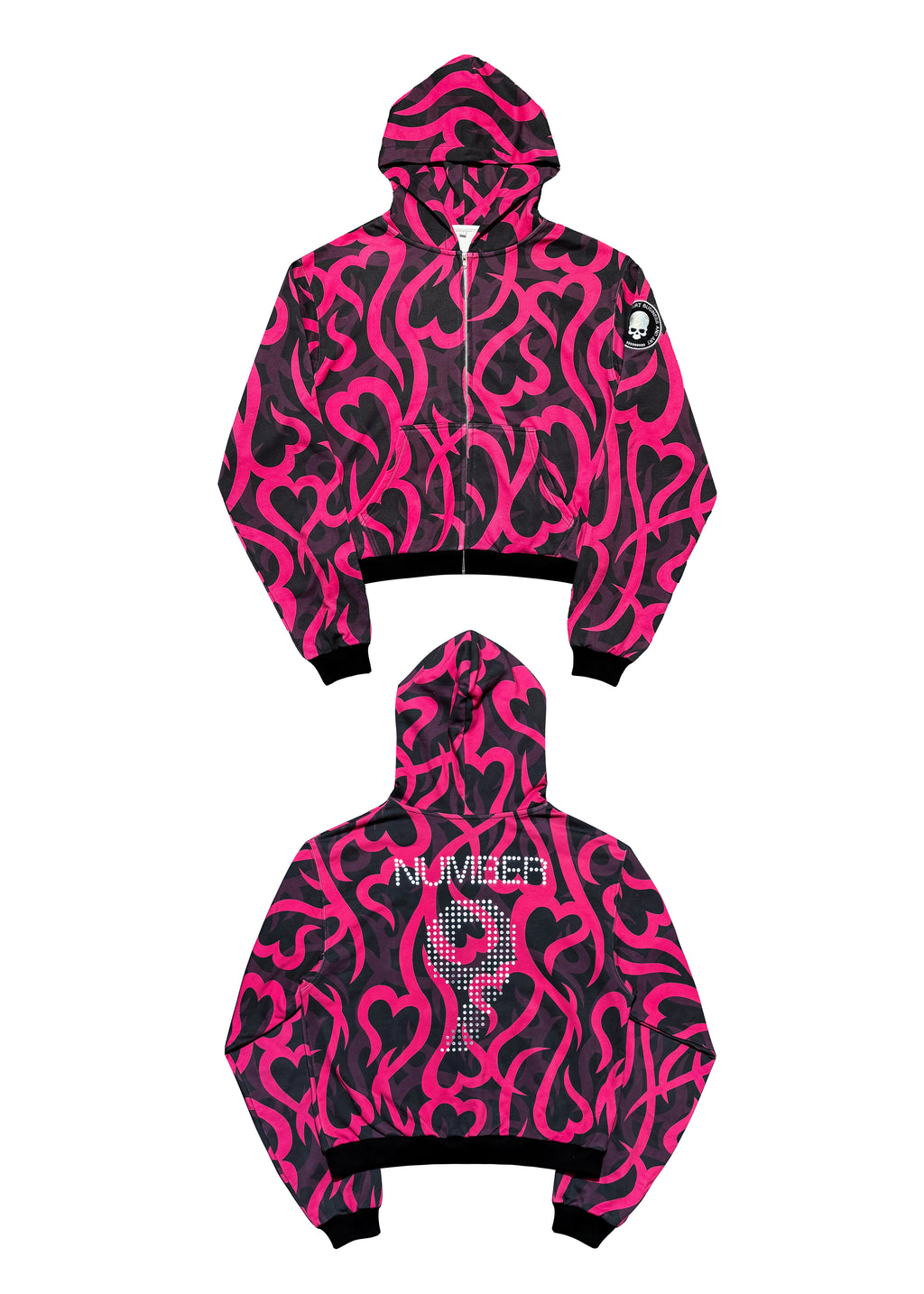 *RYE CHASIN PINK THORN CAMO NUMBER (N)INE BOOTLEG SLIM-FIT HOODIE