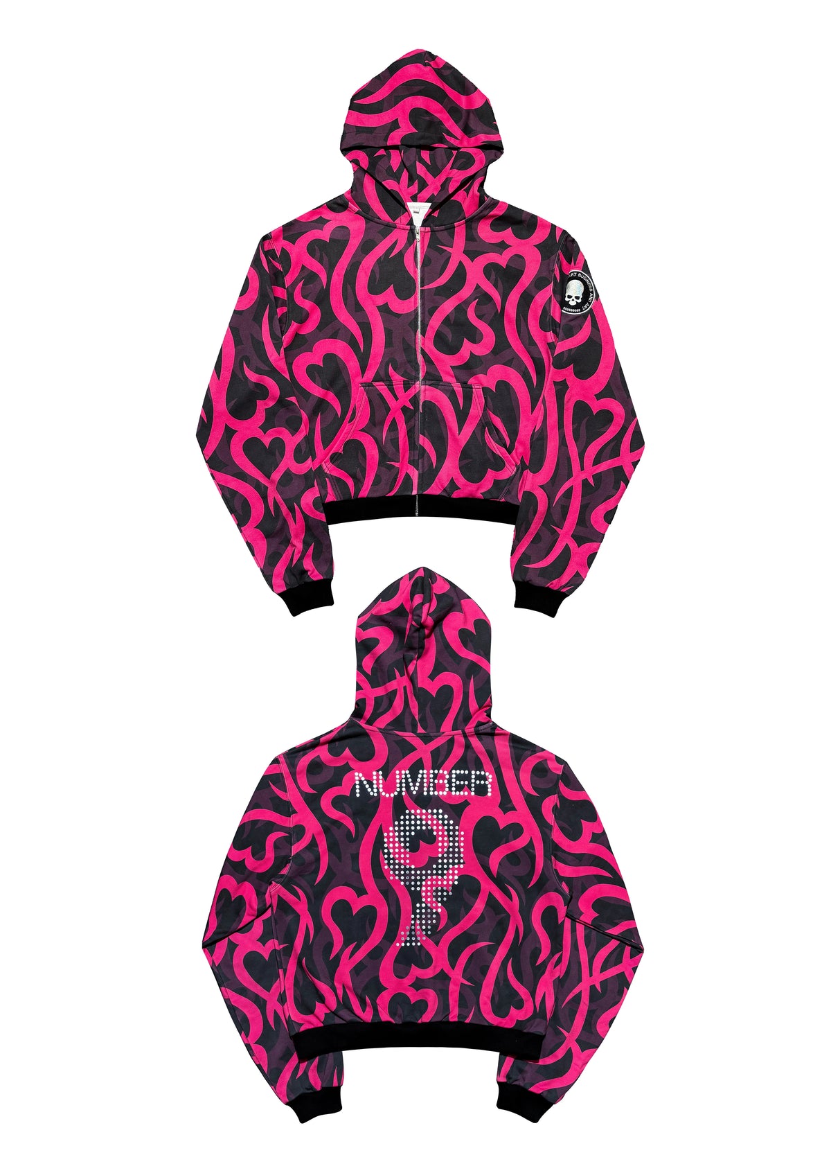 *RYE CHASIN PINK THORN CAMO NUMBER (N)INE BOOTLEG SLIM-FIT HOODIE