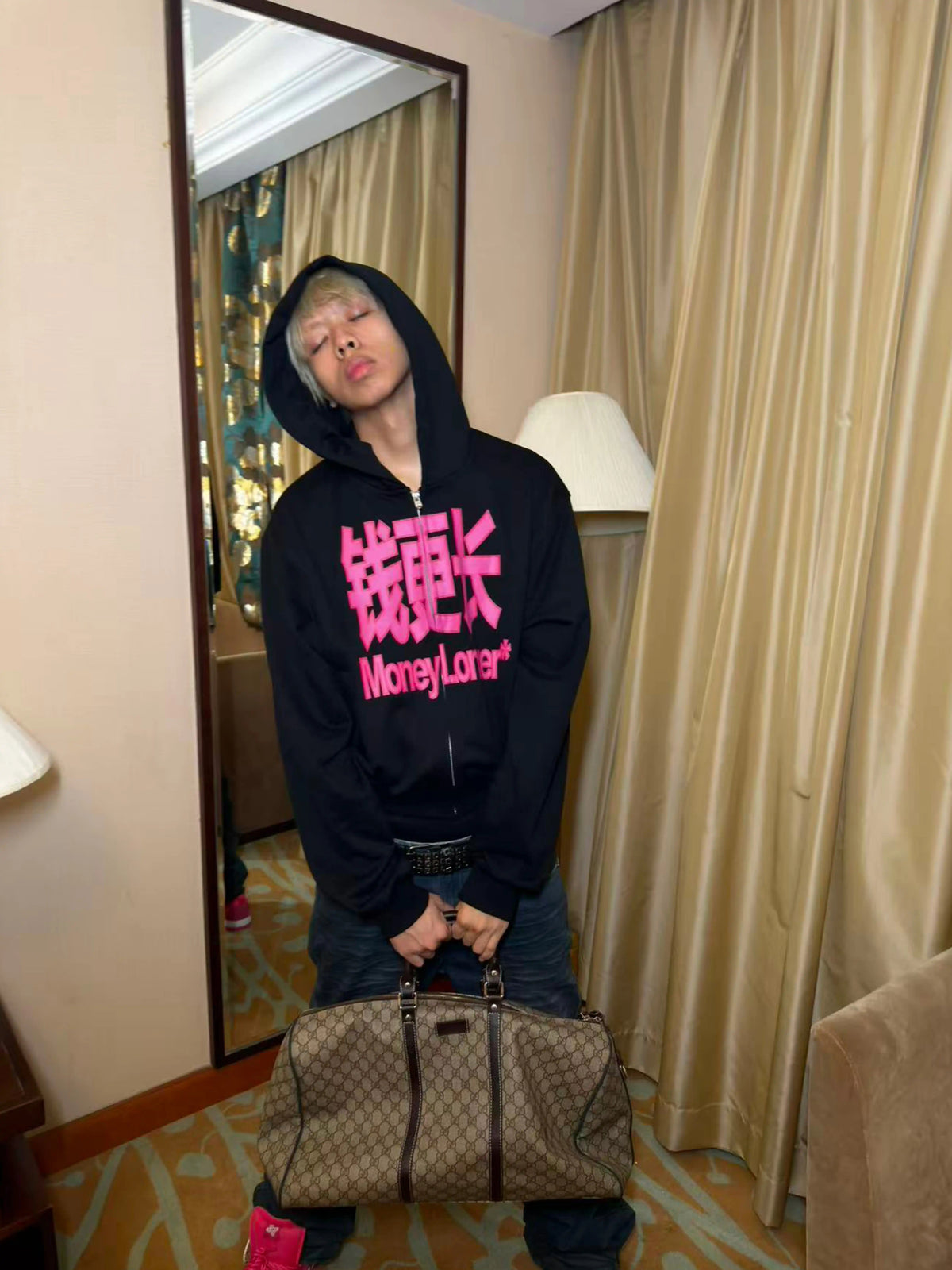 *RYE CHASIN "MONEY LONGER" /"FEEL LIKE UZI" ZIP UP HOODIE