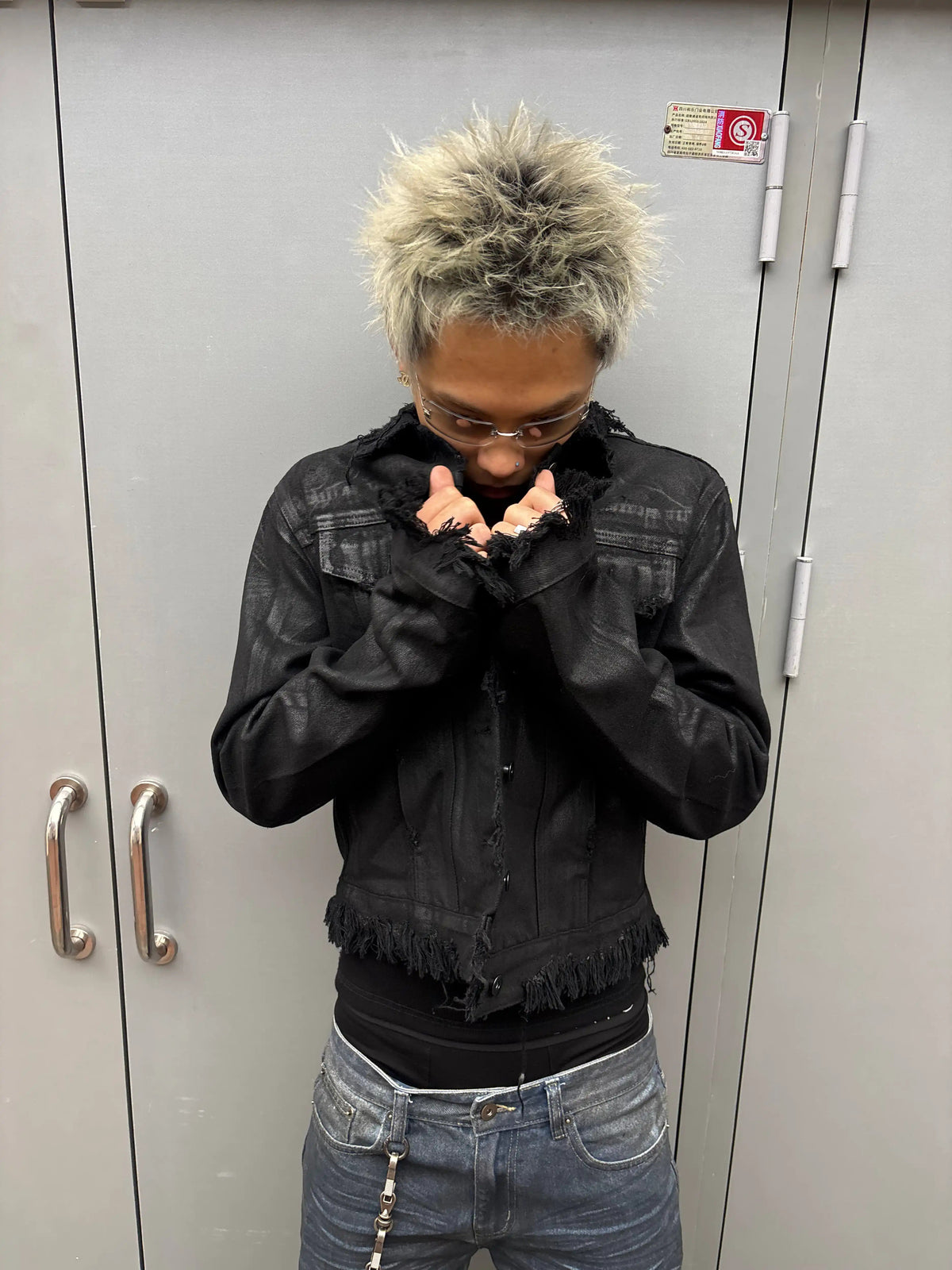 *RYE CHASIN ARCHIVE HAND-WAXED HEAVILY DISTRESSED DESTROYED DENIM JACKET
