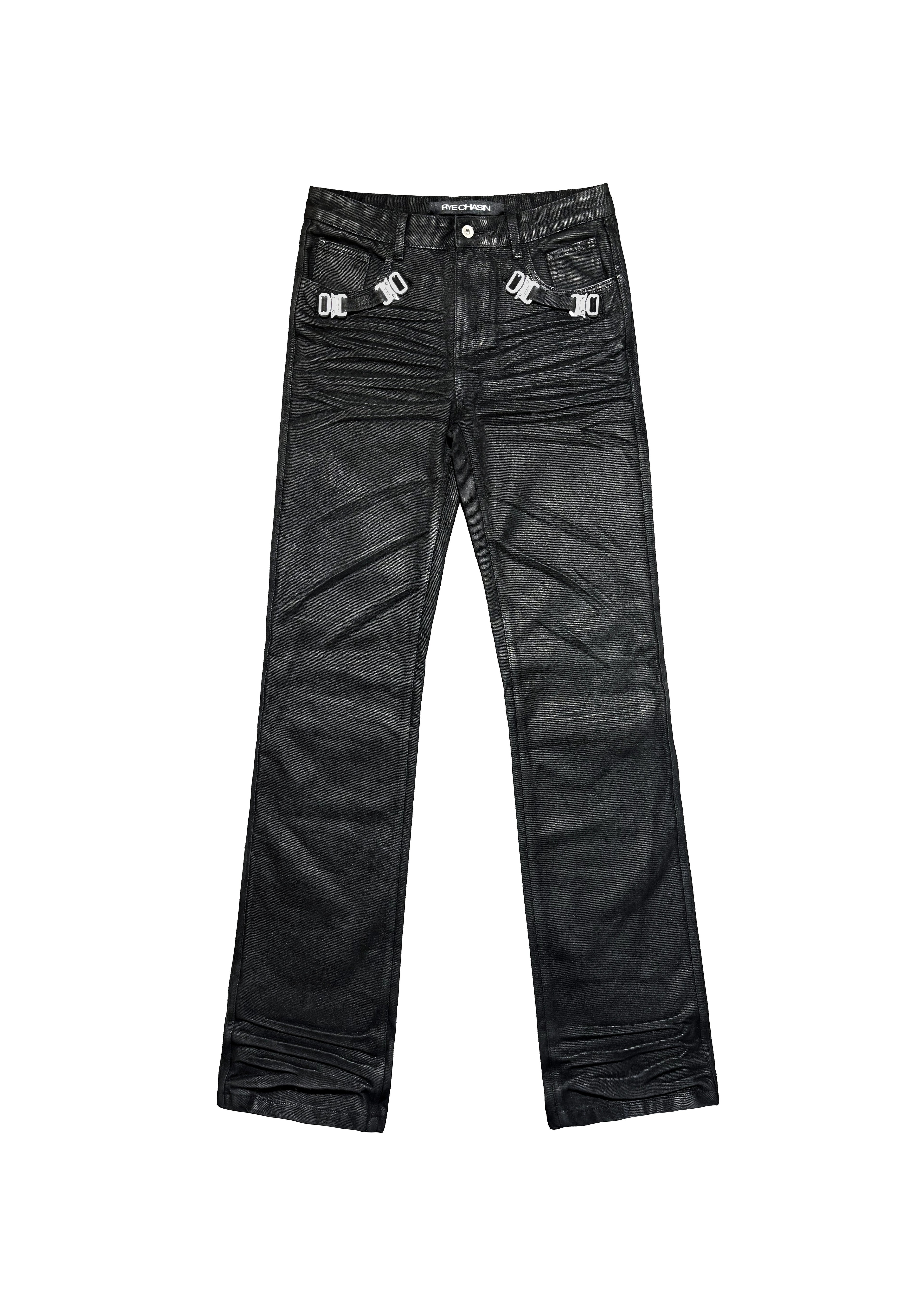 *RYE CHASIN METAL BUCKLE WAXED SKINNY JEAN
