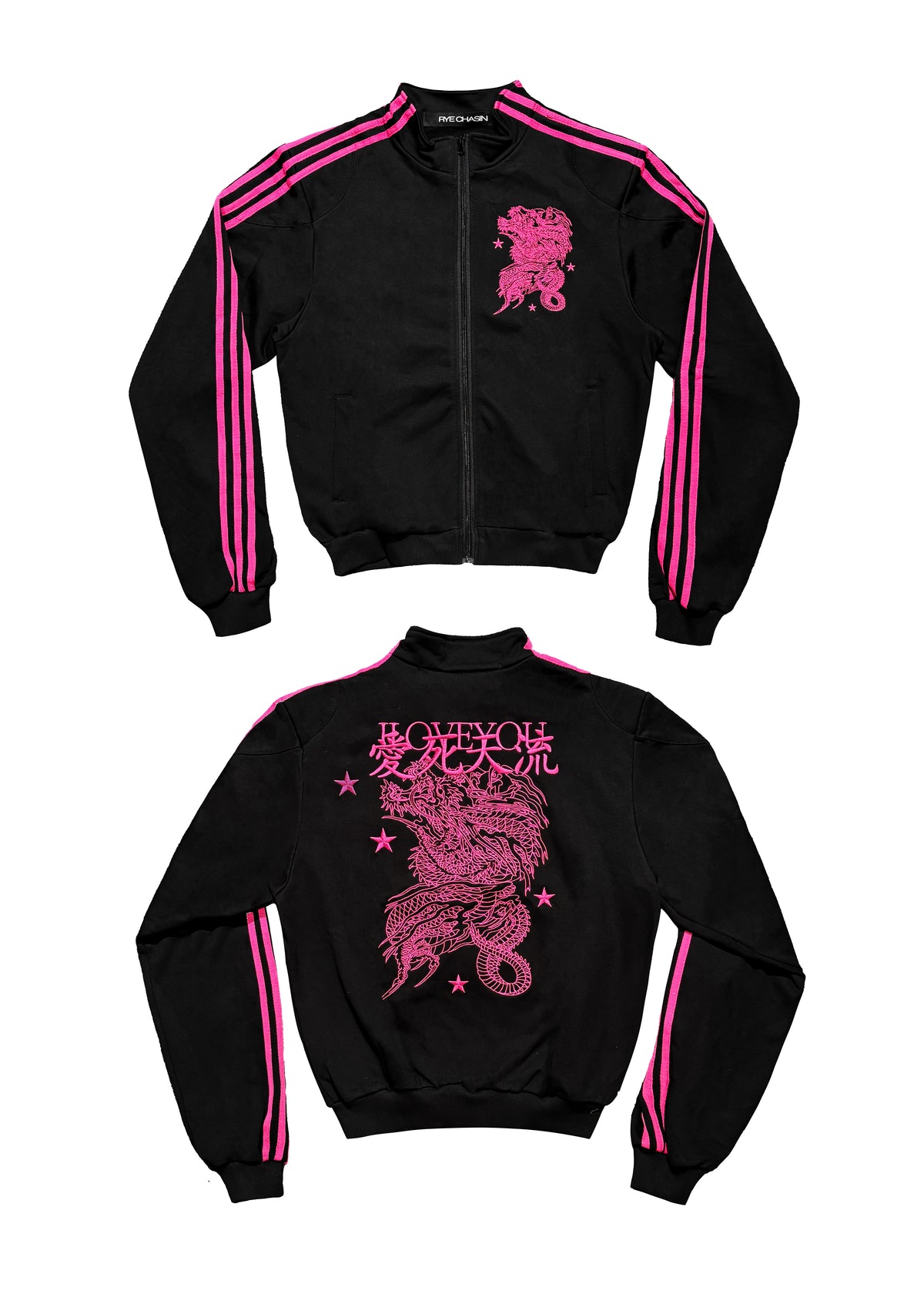 *RYE CHASIN NYFW BOSOZOKU EAST ASIAN YAKUZA EMBROIDERED HOODIE JACKET