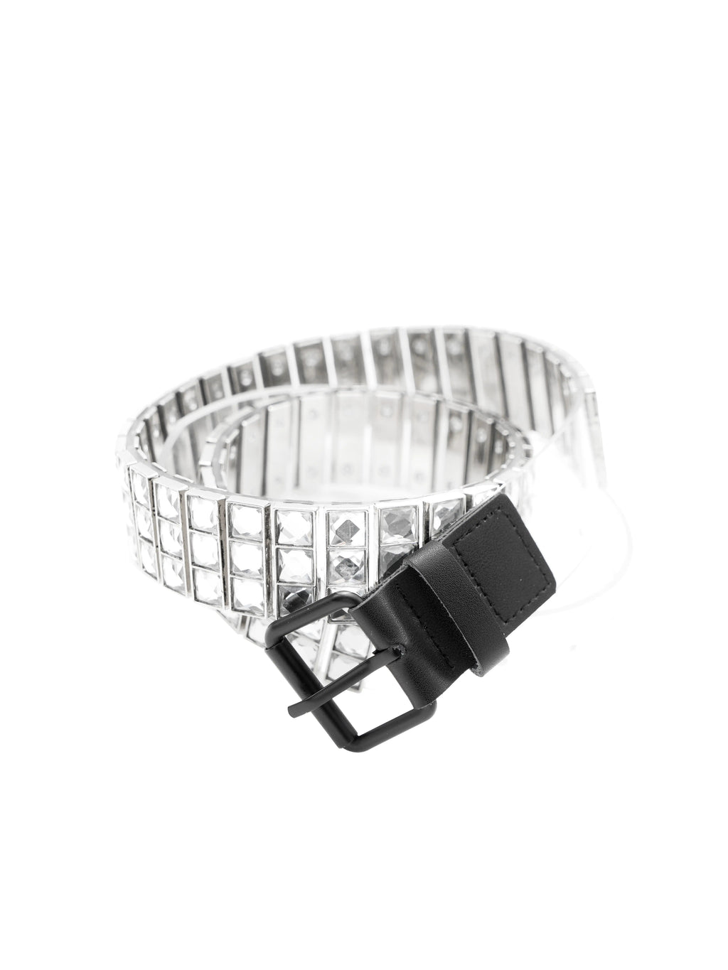 *RYE CHASIN GLAM ROCK MULTI-FACETED RHINESTONE STUDDED CLEAR PUNK BELT