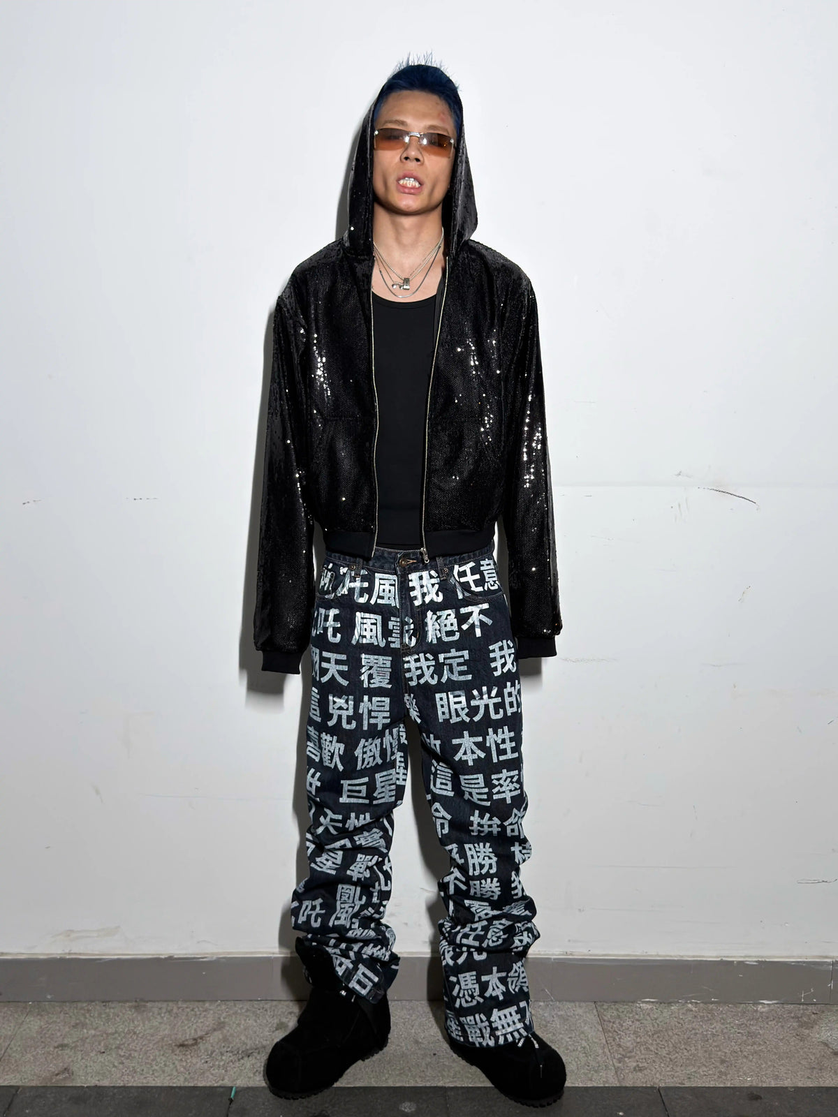 *RYE CHASIN NYFW亂世巨星LYRICS JUNYA BOOTLEG VINTAGE BLUE STRAIGHT-LEG JEANS