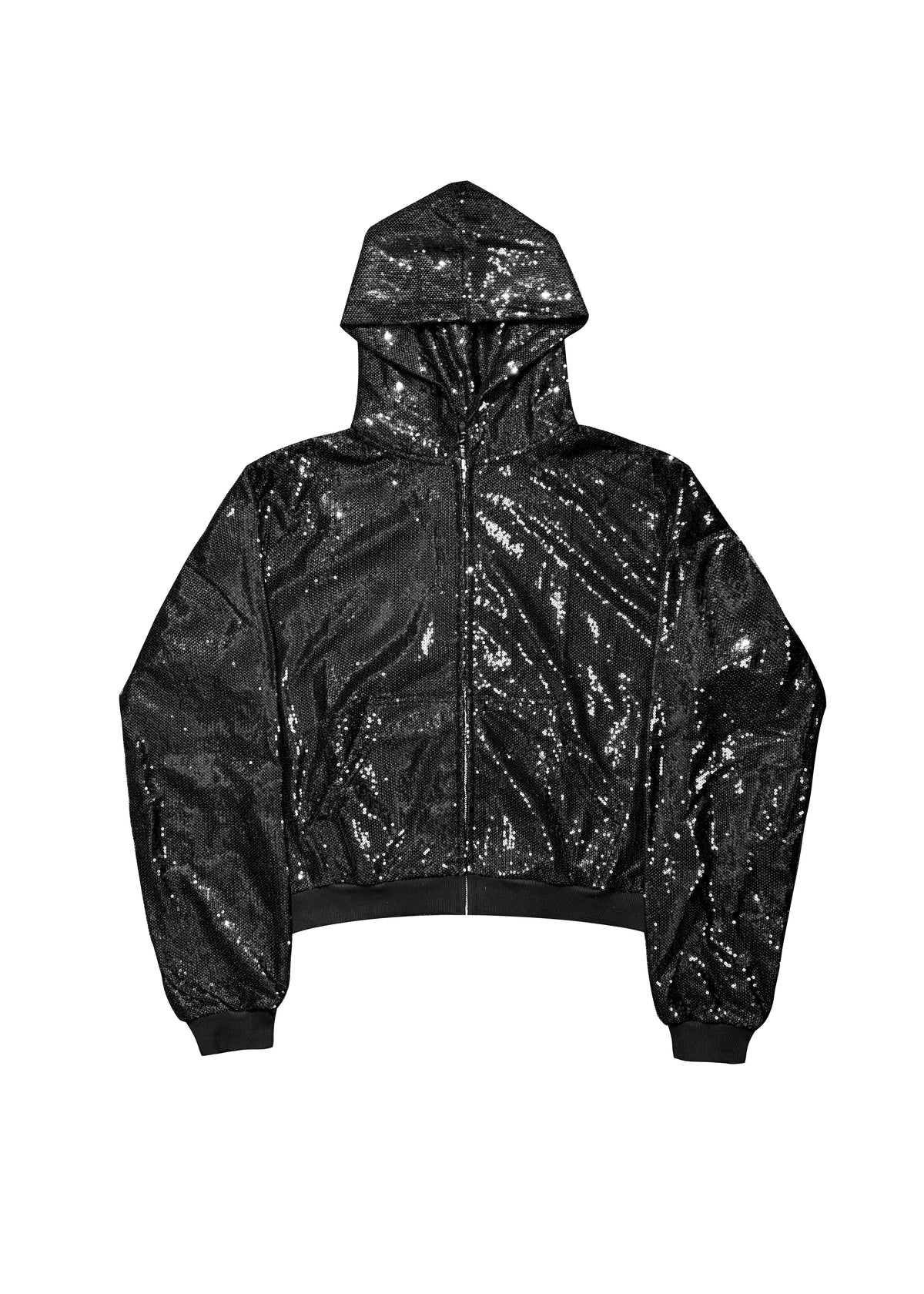 *RYE CHASIN SEQUIN LIQUID METAL SLIM-FIT ZIP-UP HOODIE