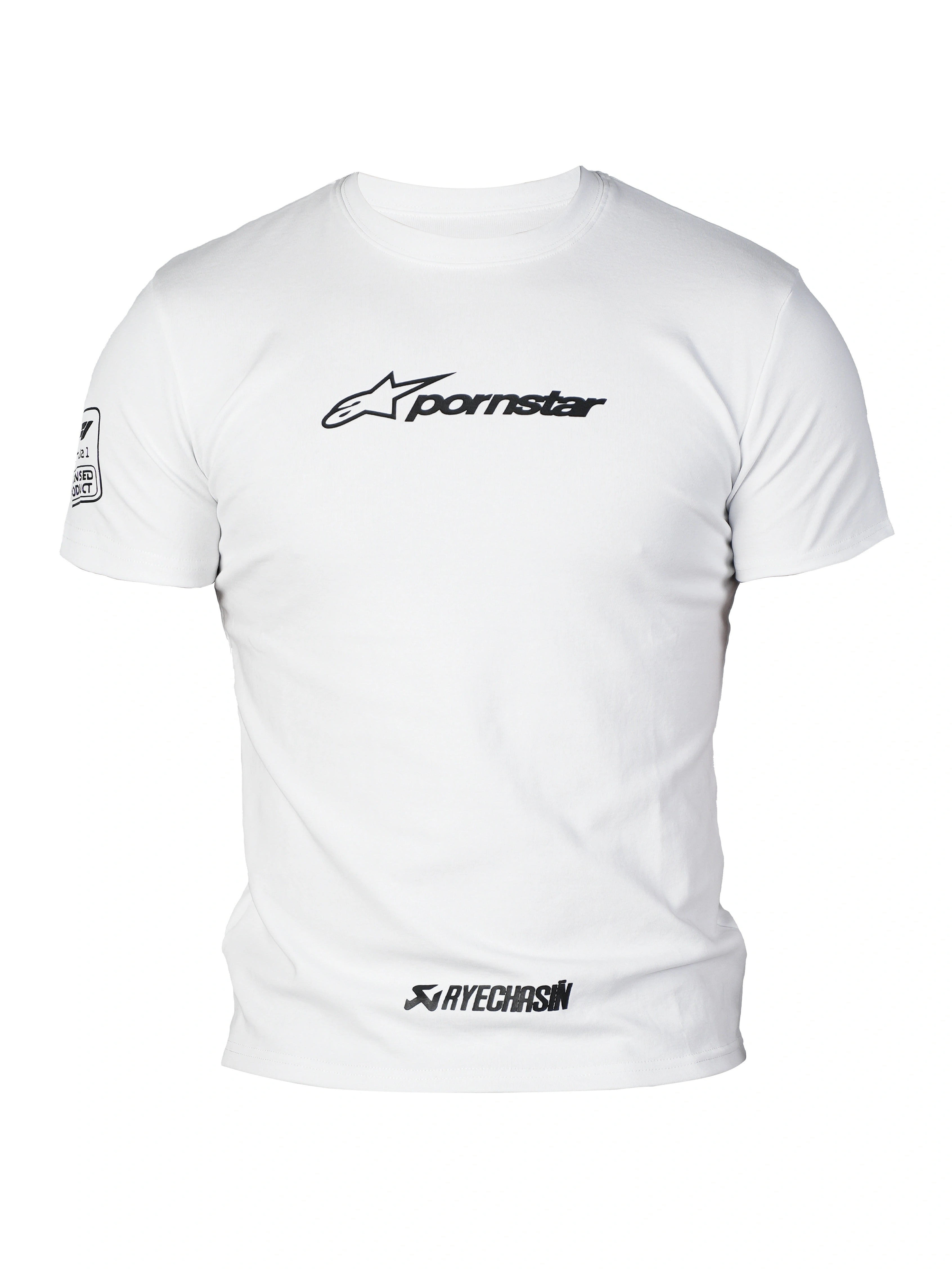 *RYECHASIN P-STAR SPORTS TEE WHITE/BLCK