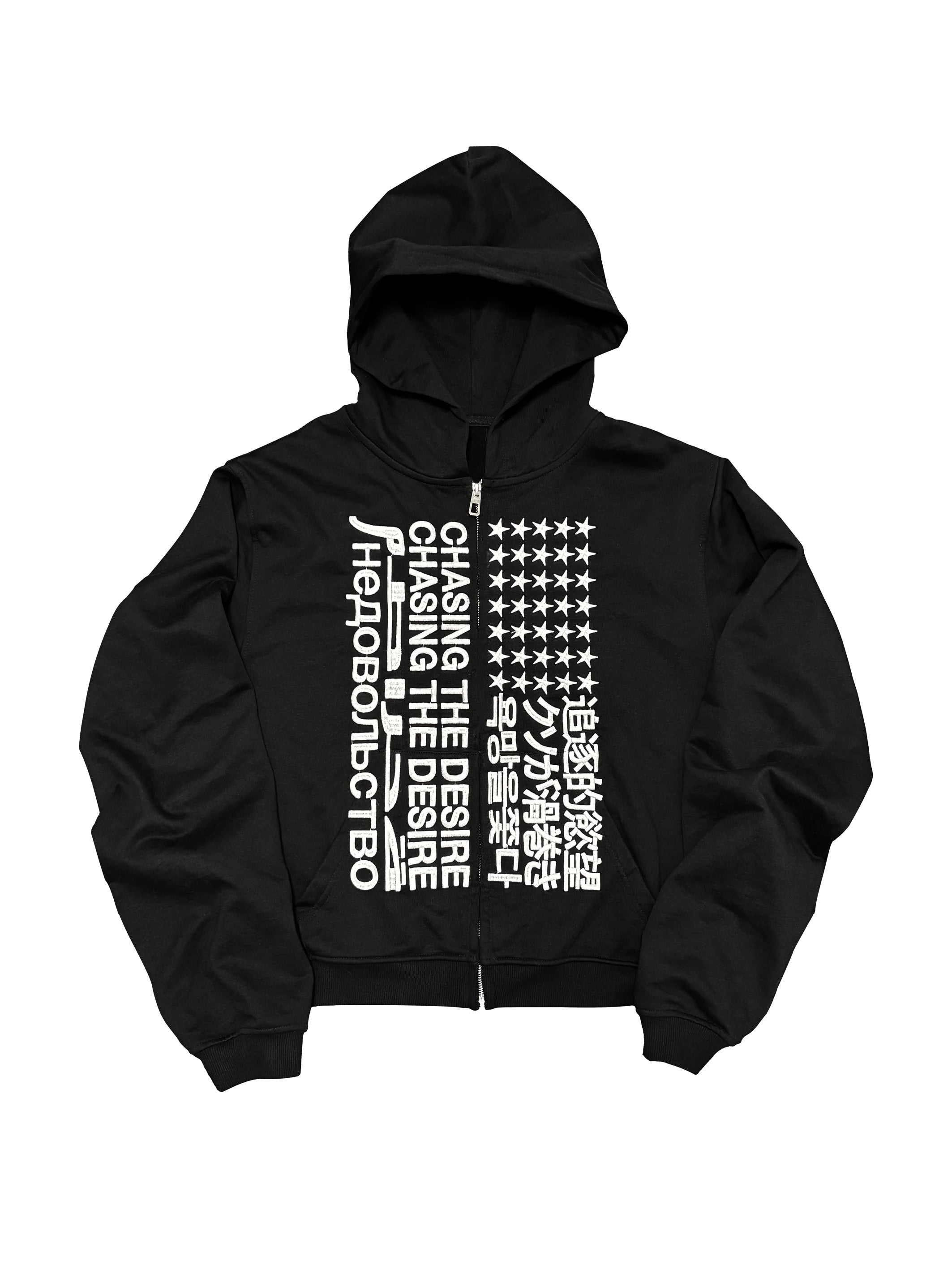 *RYECHASIN "追逐的慾望" "CHASIN THE DESIRE" ZIP-UP HOODIE BLCK
