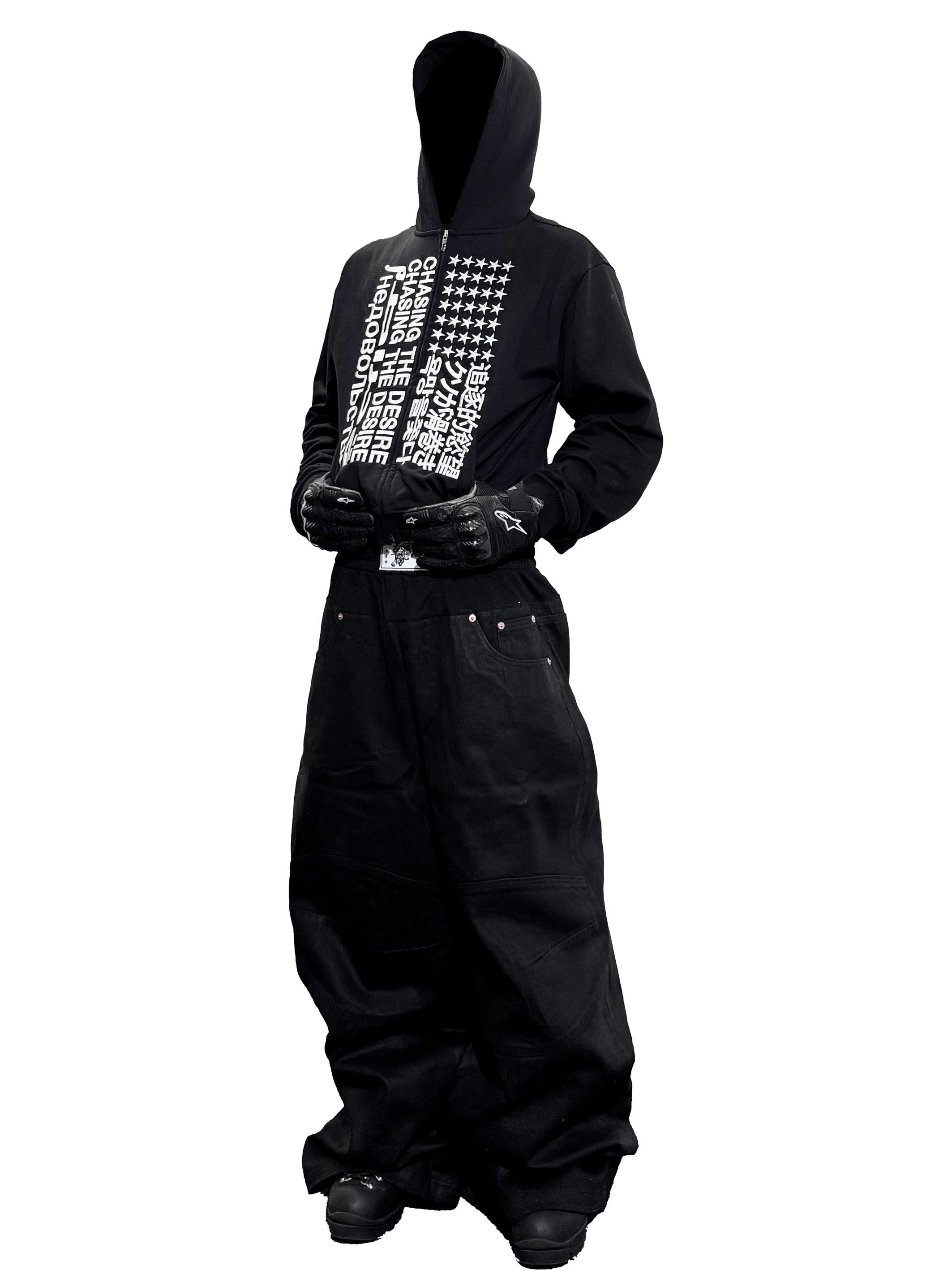 *RYECHASIN "追逐的慾望" "CHASIN THE DESIRE" ZIP-UP HOODIE BLCK