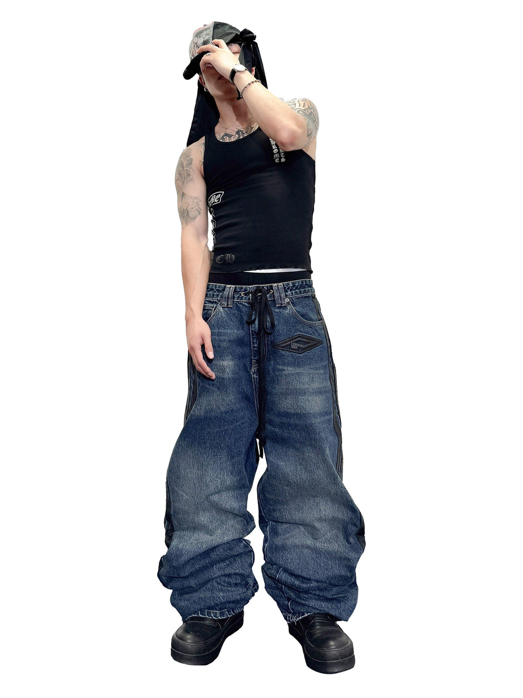 *RYECHASIN *UmbroRemake *Y2K Retro Stripe Straight-Leg Jean