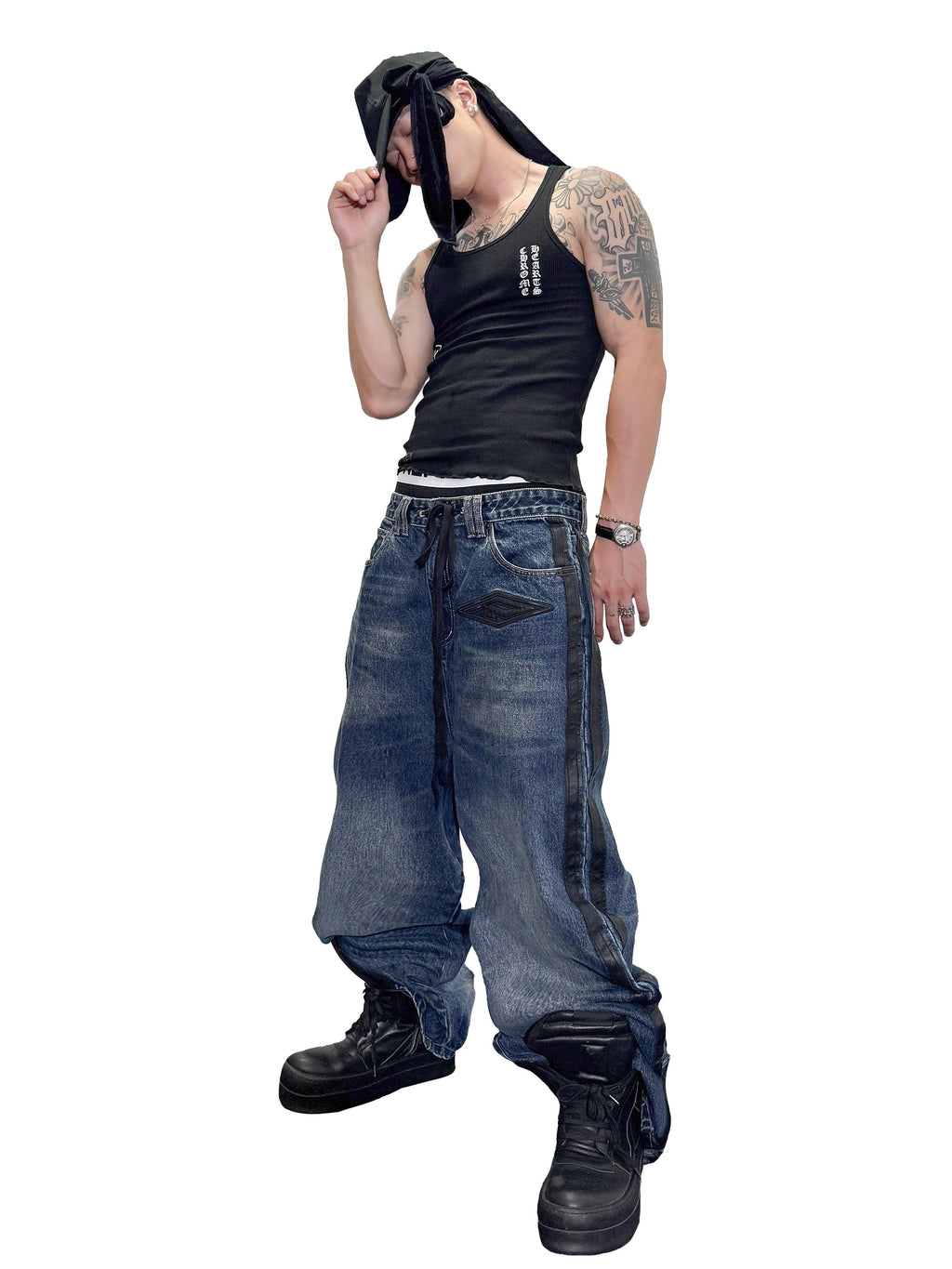 *RYECHASIN *UmbroRemake *Y2K Retro Stripe Straight-Leg Jean