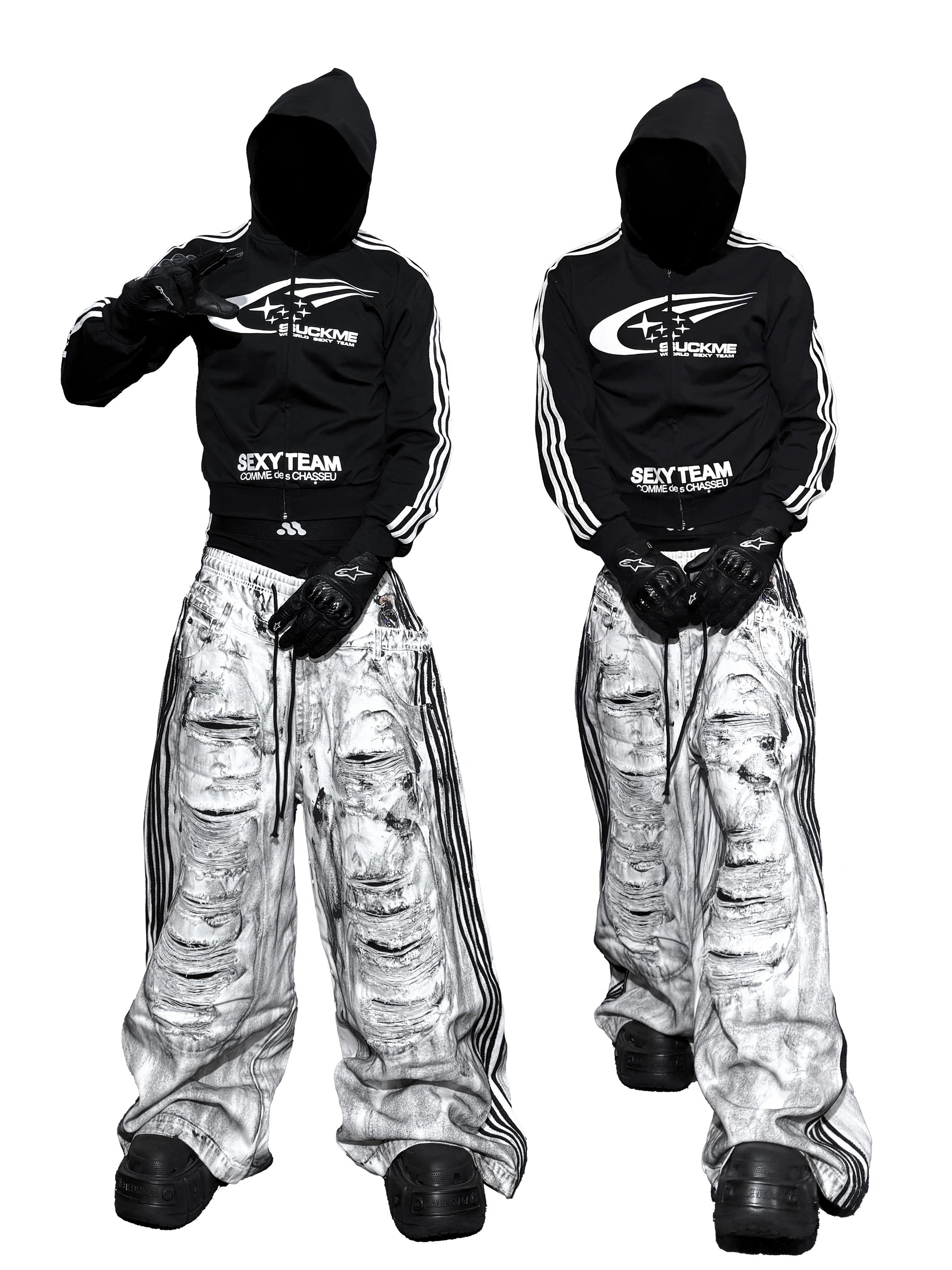 *RYE CHASIN "FOOTBALL PUNKS"! WHITE CANVAS PANTS