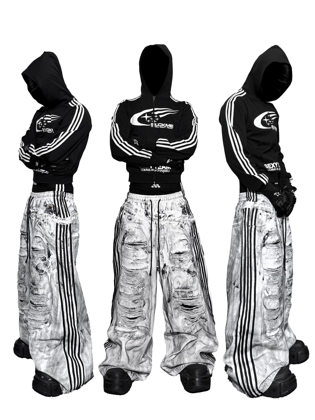 *RYE CHASIN "FOOTBALL PUNKS"! WHITE CANVAS PANTS