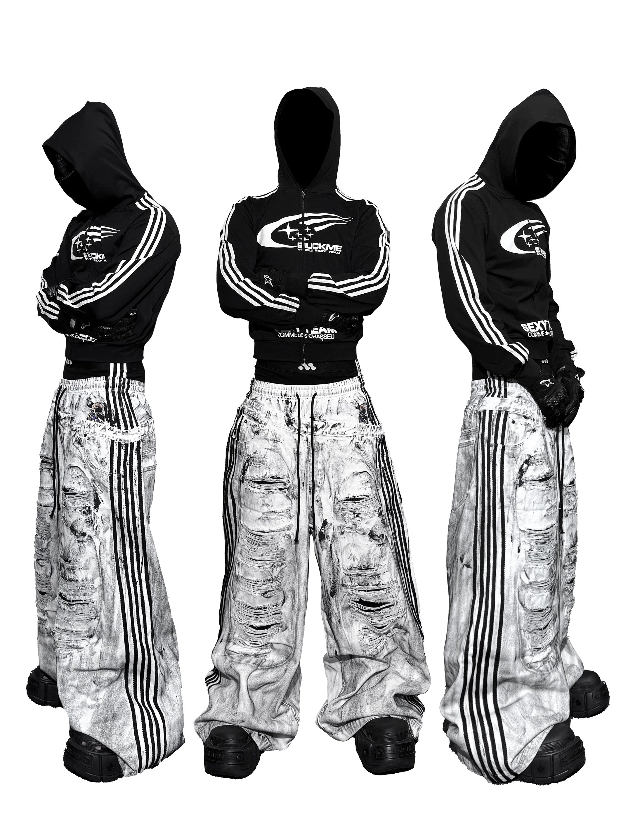 *RYE CHASIN "FOOTBALL PUNKS"! WHITE CANVAS PANTS