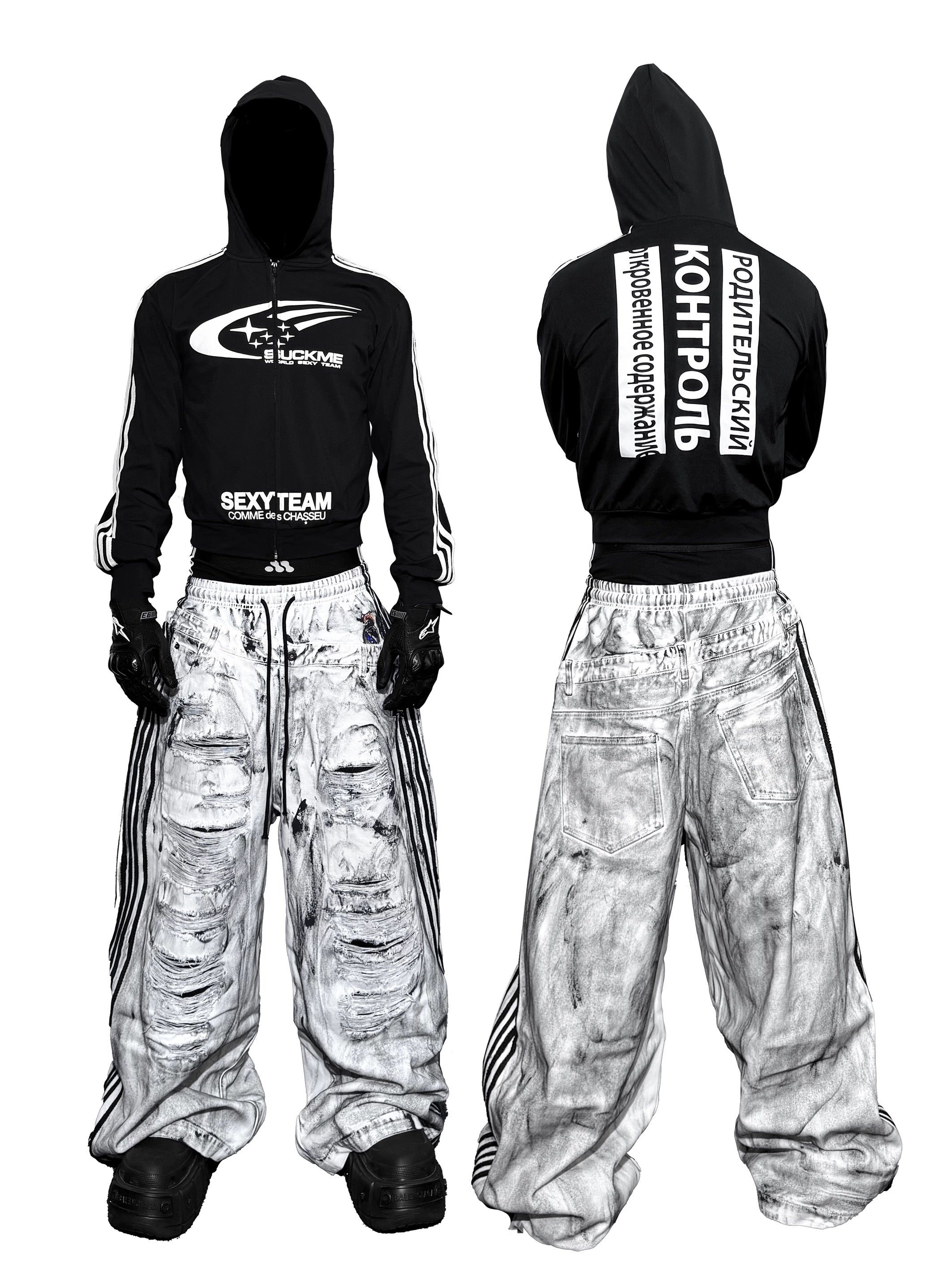 *RYE CHASIN "FOOTBALL PUNKS"! WHITE CANVAS PANTS