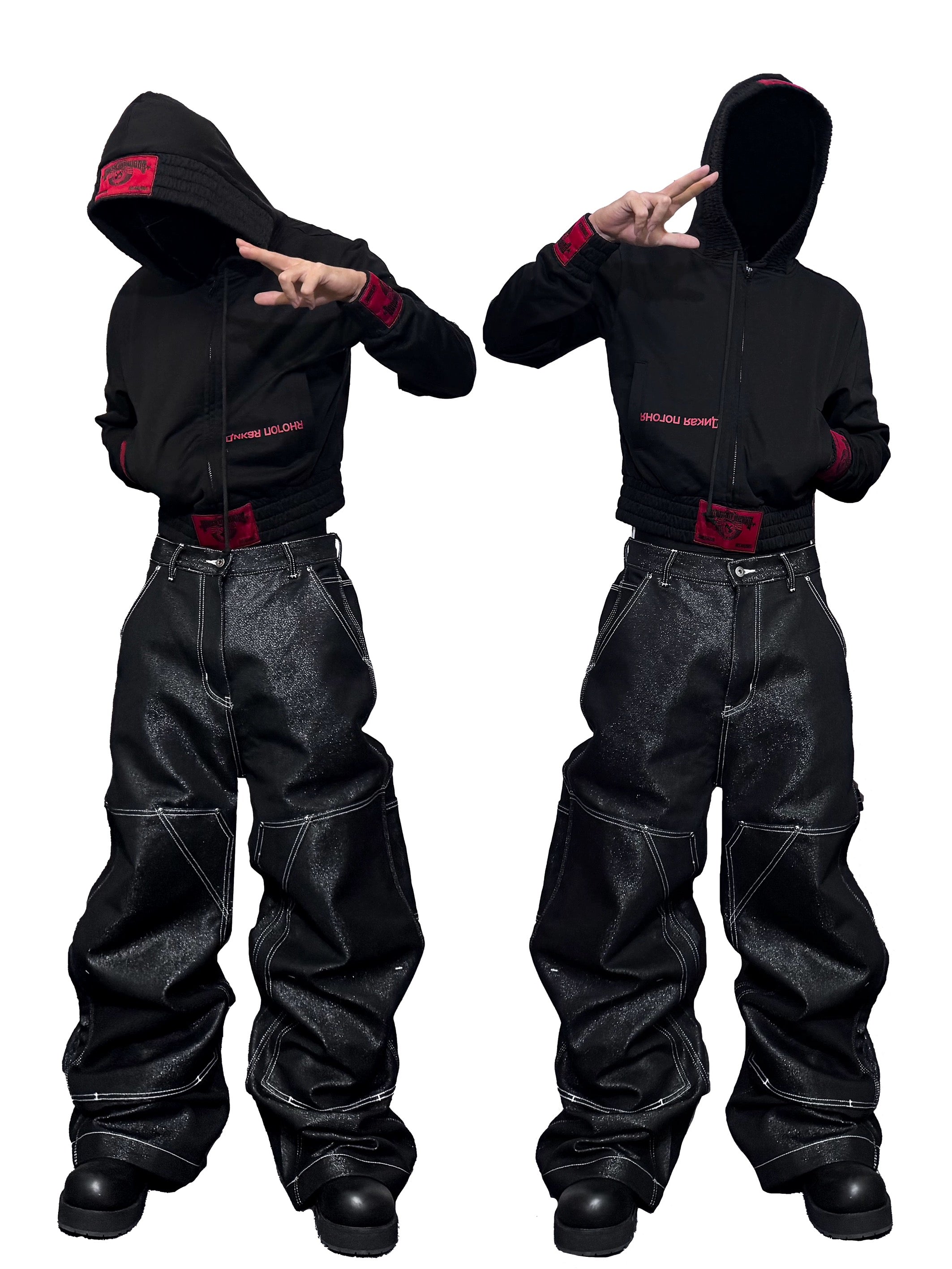 *RYECHASIN *“SILVER OPIUM” Raw Denim Carpenter Jeans