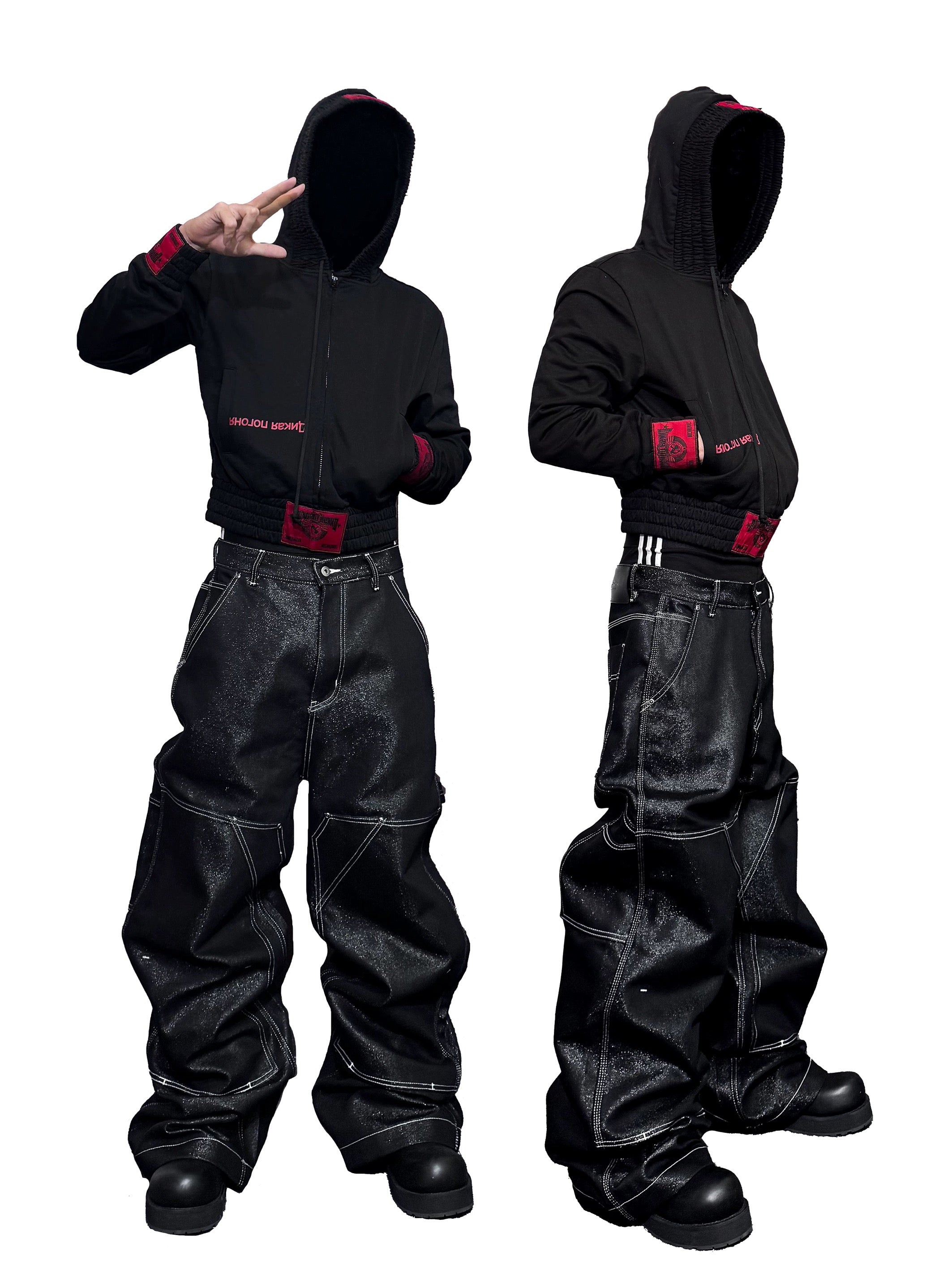 *RYECHASIN *“SILVER OPIUM” Raw Denim Carpenter Jeans