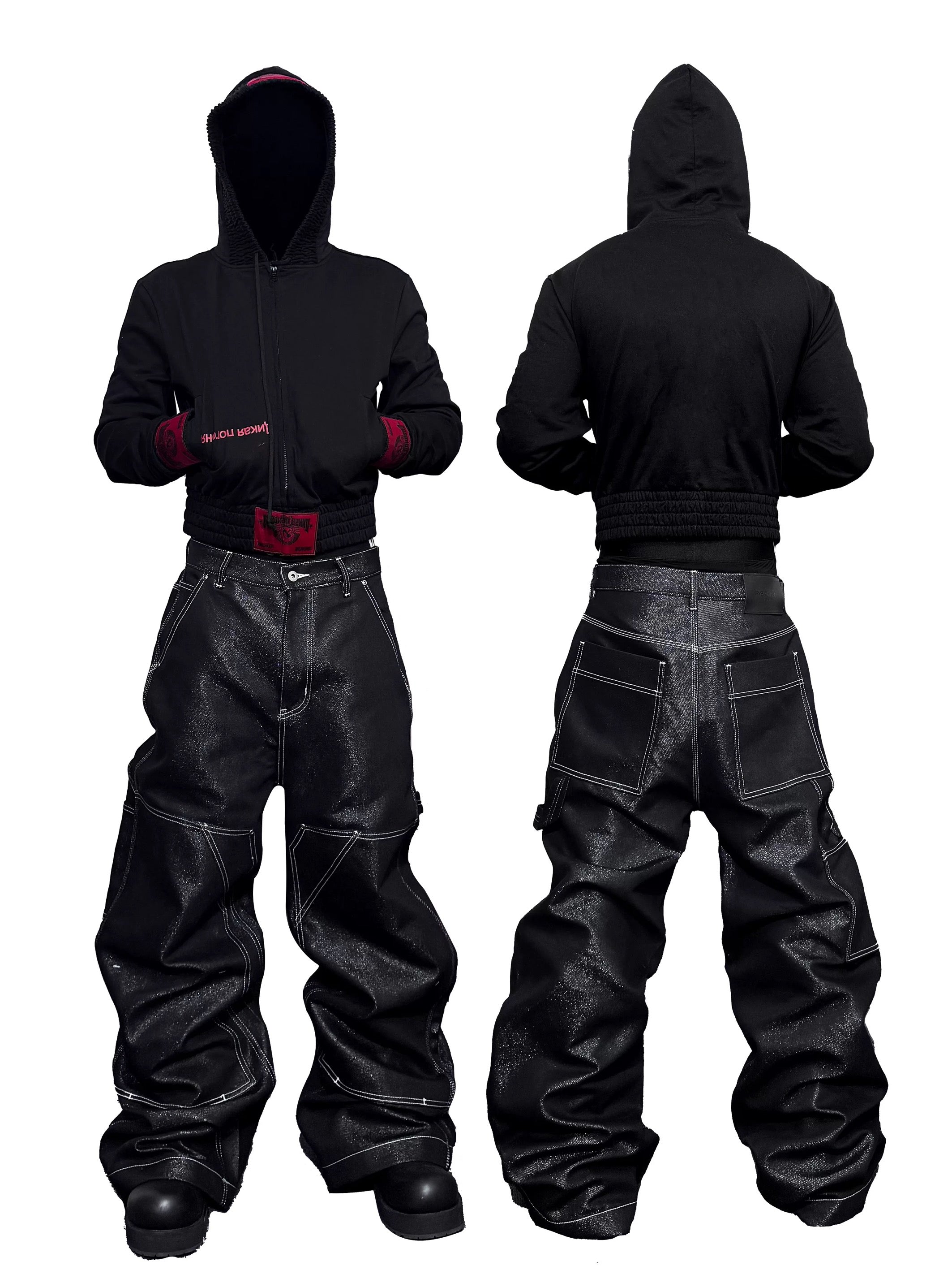 *RYECHASIN *“SILVER OPIUM” Raw Denim Carpenter Jeans