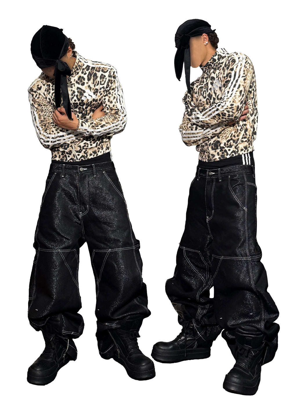 *RYECHASIN *LEOPARD PRINT *ADIDA$ BOOTLEG SPORTS SWEATSHIRTS